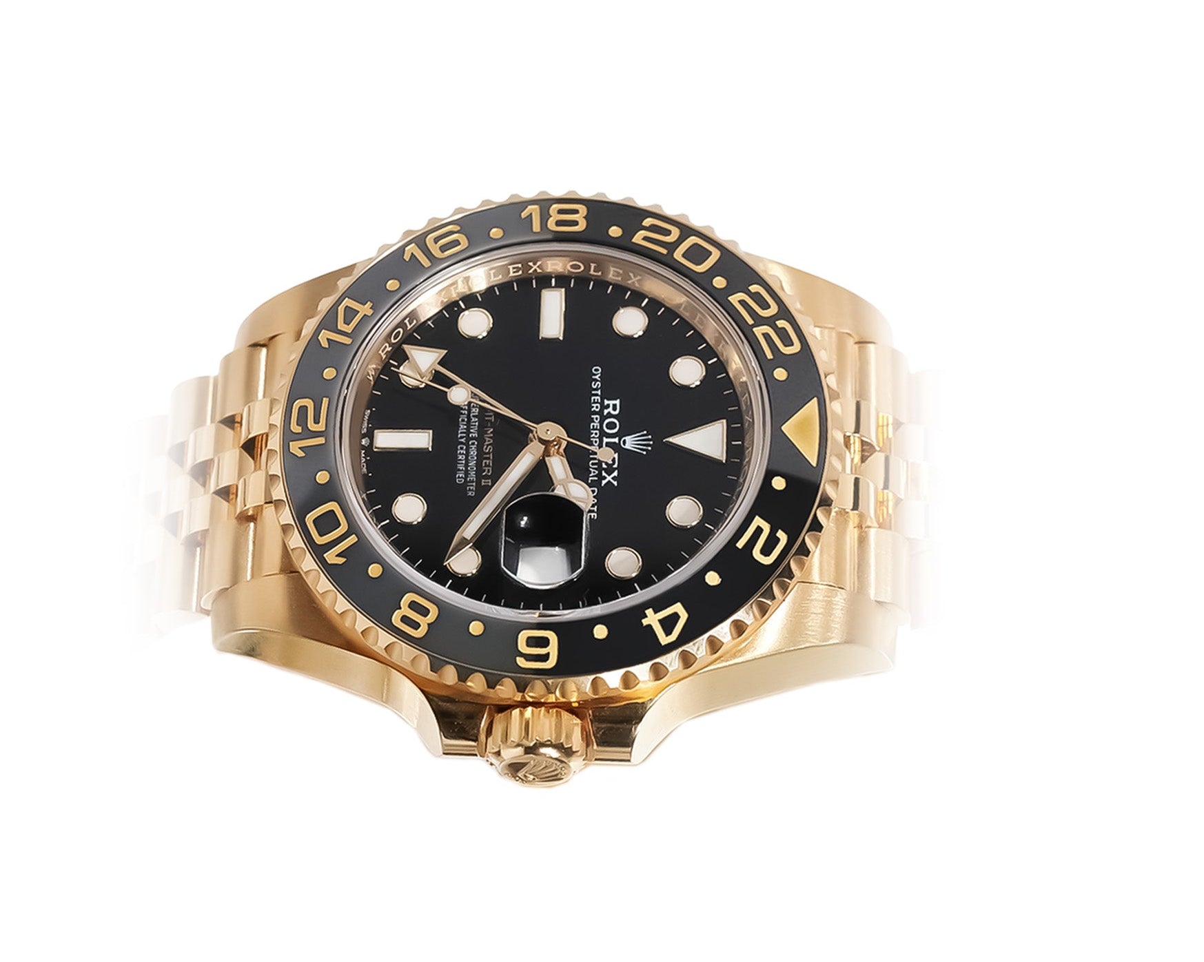 Rolex GMT - Master II 40mm Yellow Gold Black Dial Ref:126718GRNR - Mr. Alex Jewelry