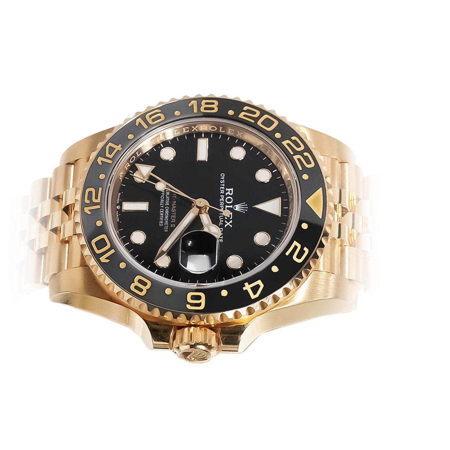 Rolex GMT - Master II 40mm Yellow Gold Black Dial Ref:126718GRNR - Mr. Alex Jewelry