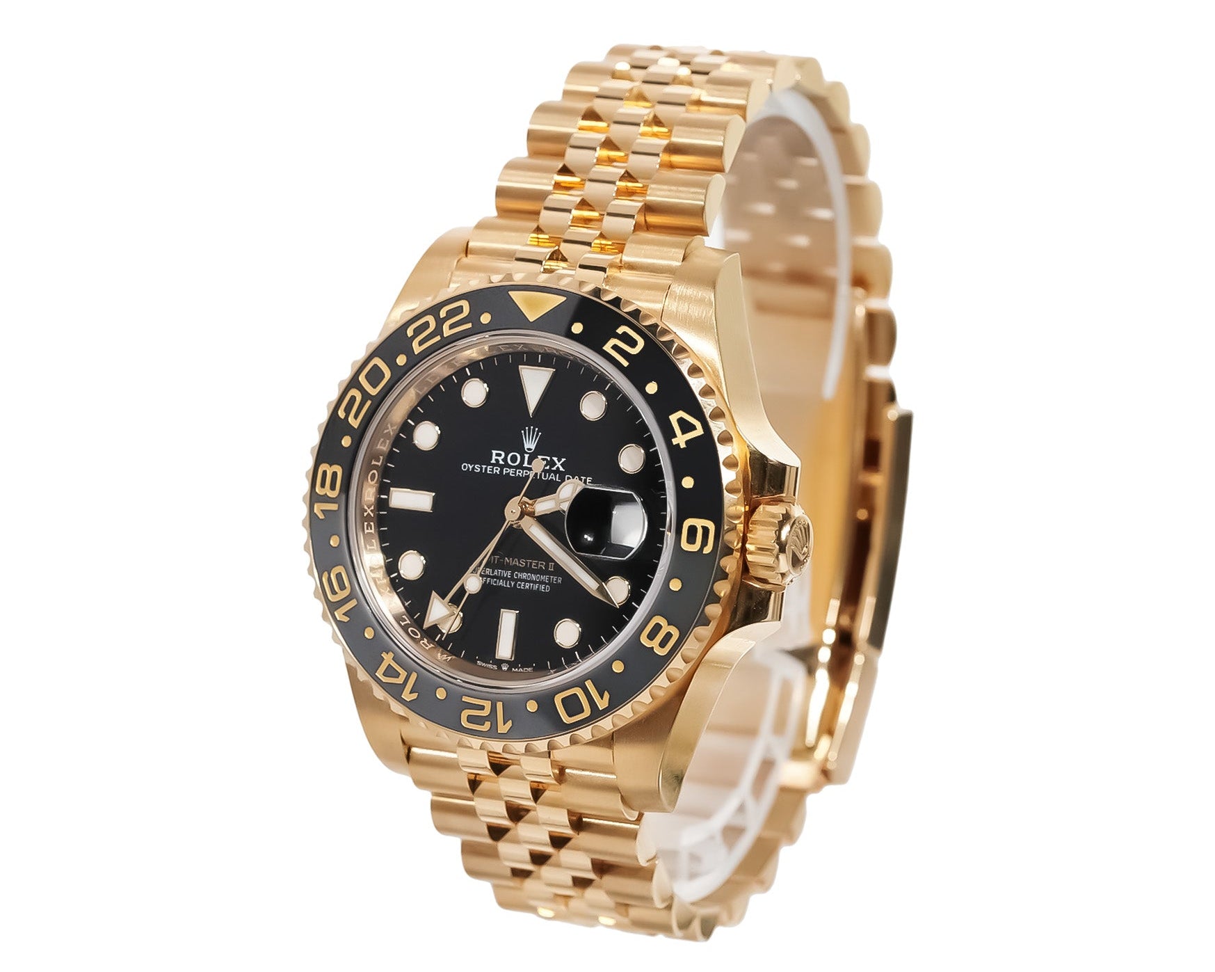 Rolex GMT - Master II 40mm Yellow Gold Black Dial Ref:126718GRNR - Mr. Alex Jewelry