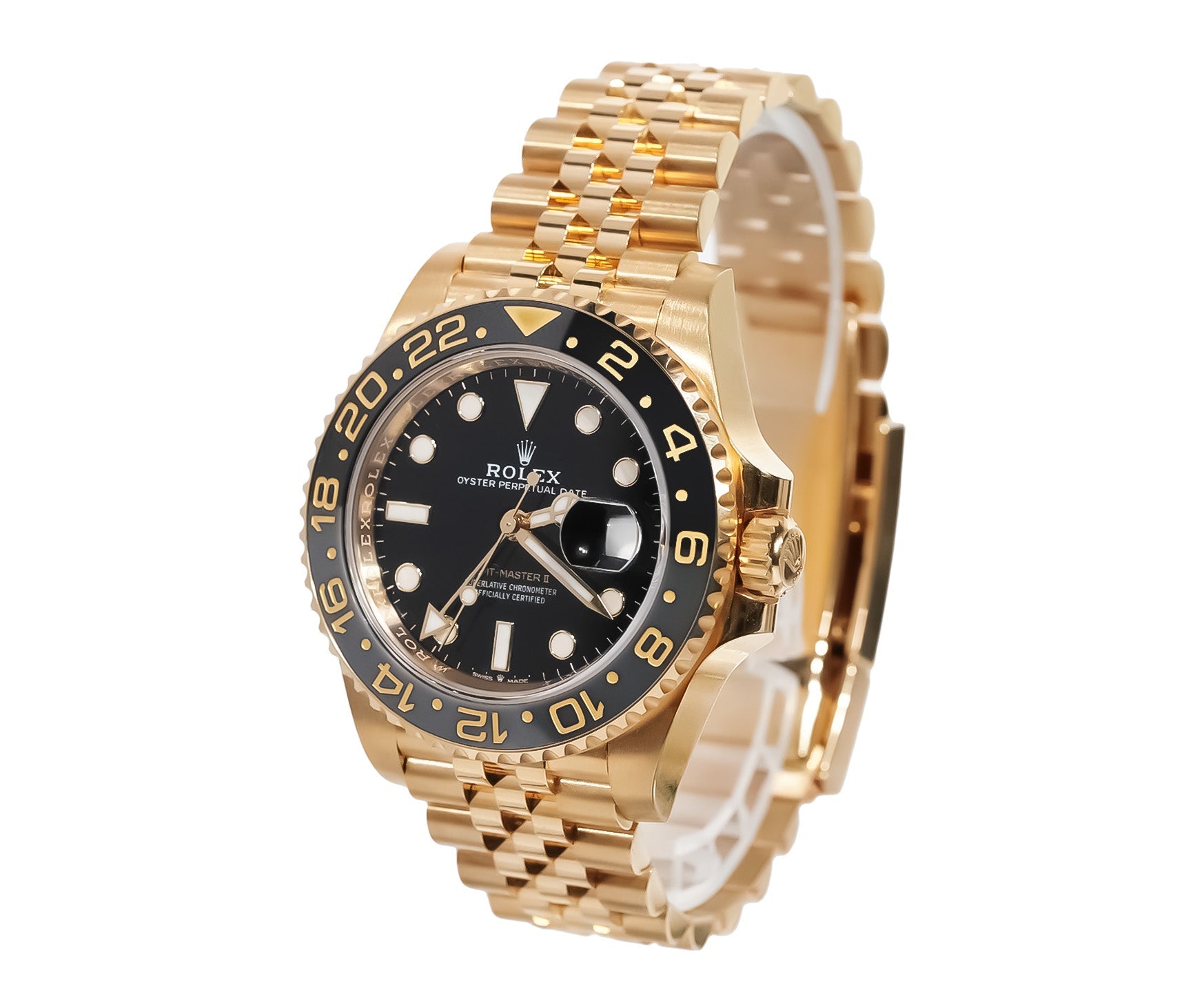 Rolex GMT - Master II 40mm Yellow Gold Black Dial Ref:126718GRNR - Mr. Alex Jewelry