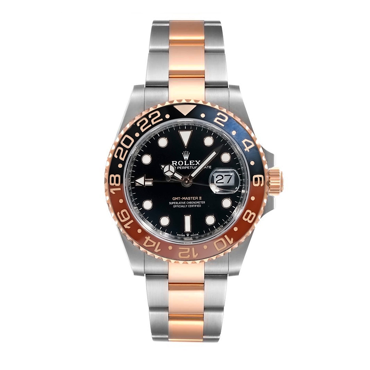 Rolex GMT - Master II Black Dial Steel and Everose Gold 40mm 126711CHNR - Mr. Alex Jewelry