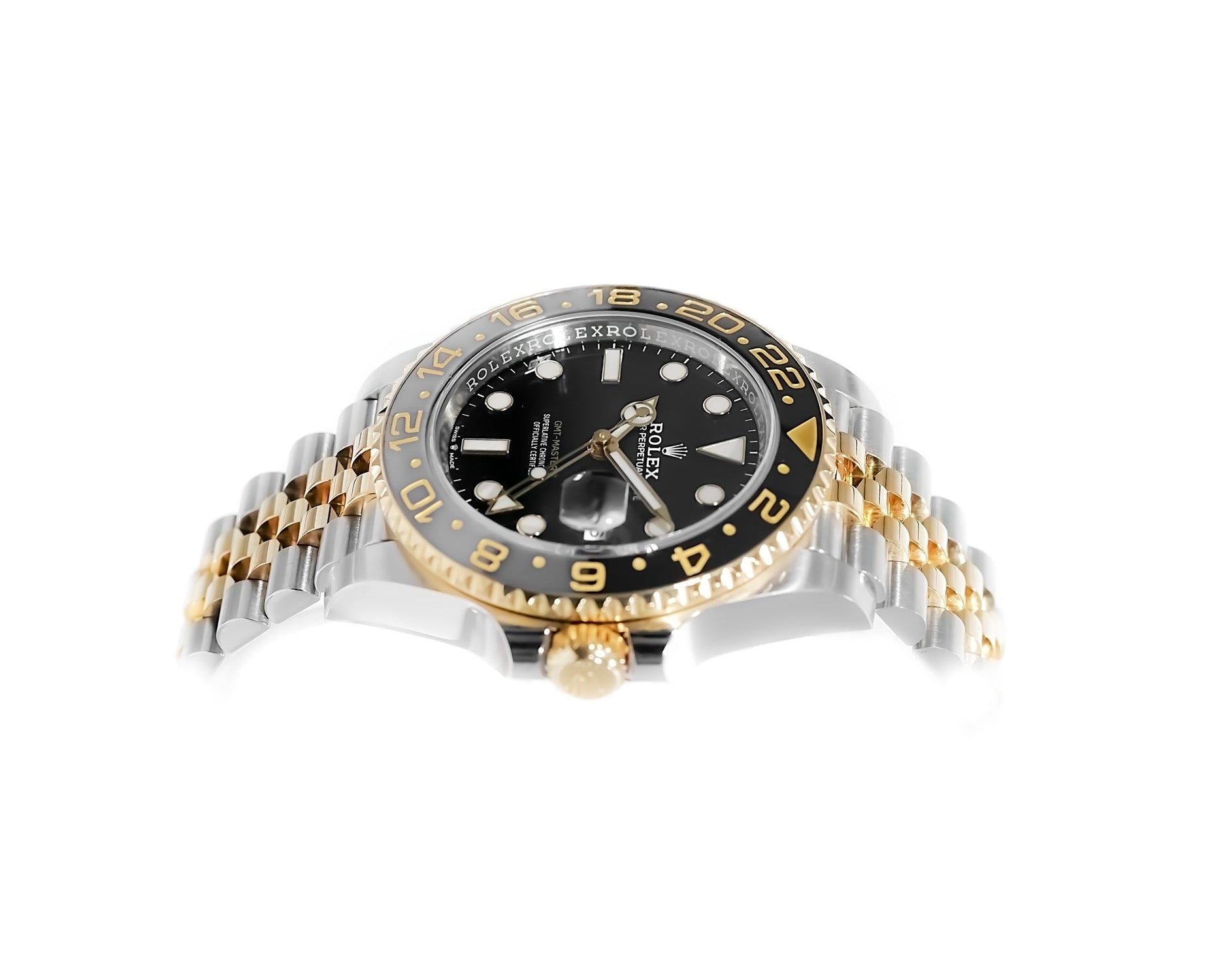 Rolex GMT - Master II Black Dial Steel and Gold 40mm 126713GRNR - Mr. Alex Jewelry