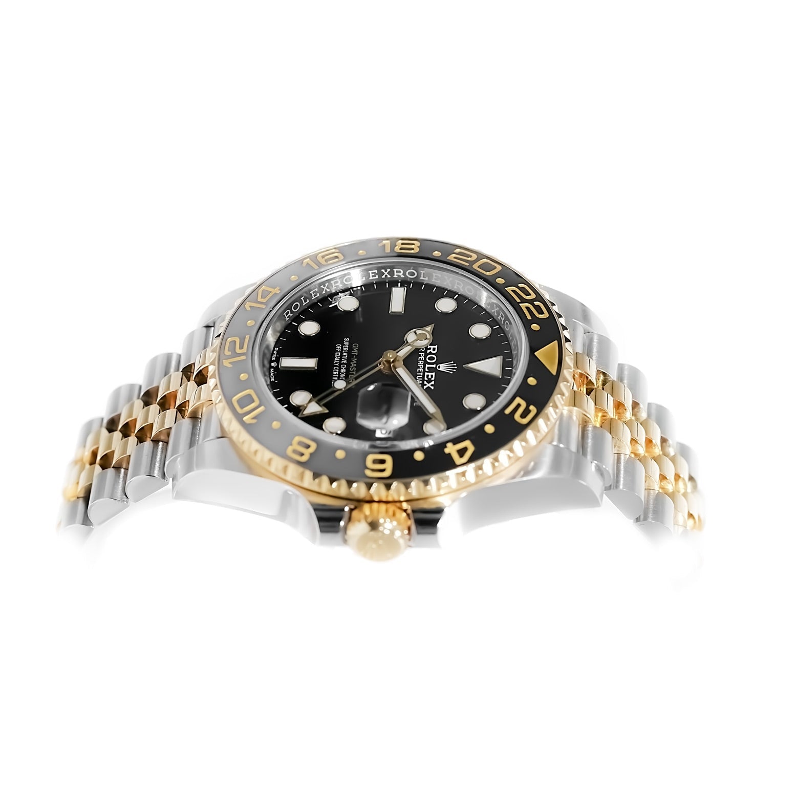 Rolex GMT - Master II Black Dial Steel and Gold 40mm 126713GRNR - Mr. Alex Jewelry