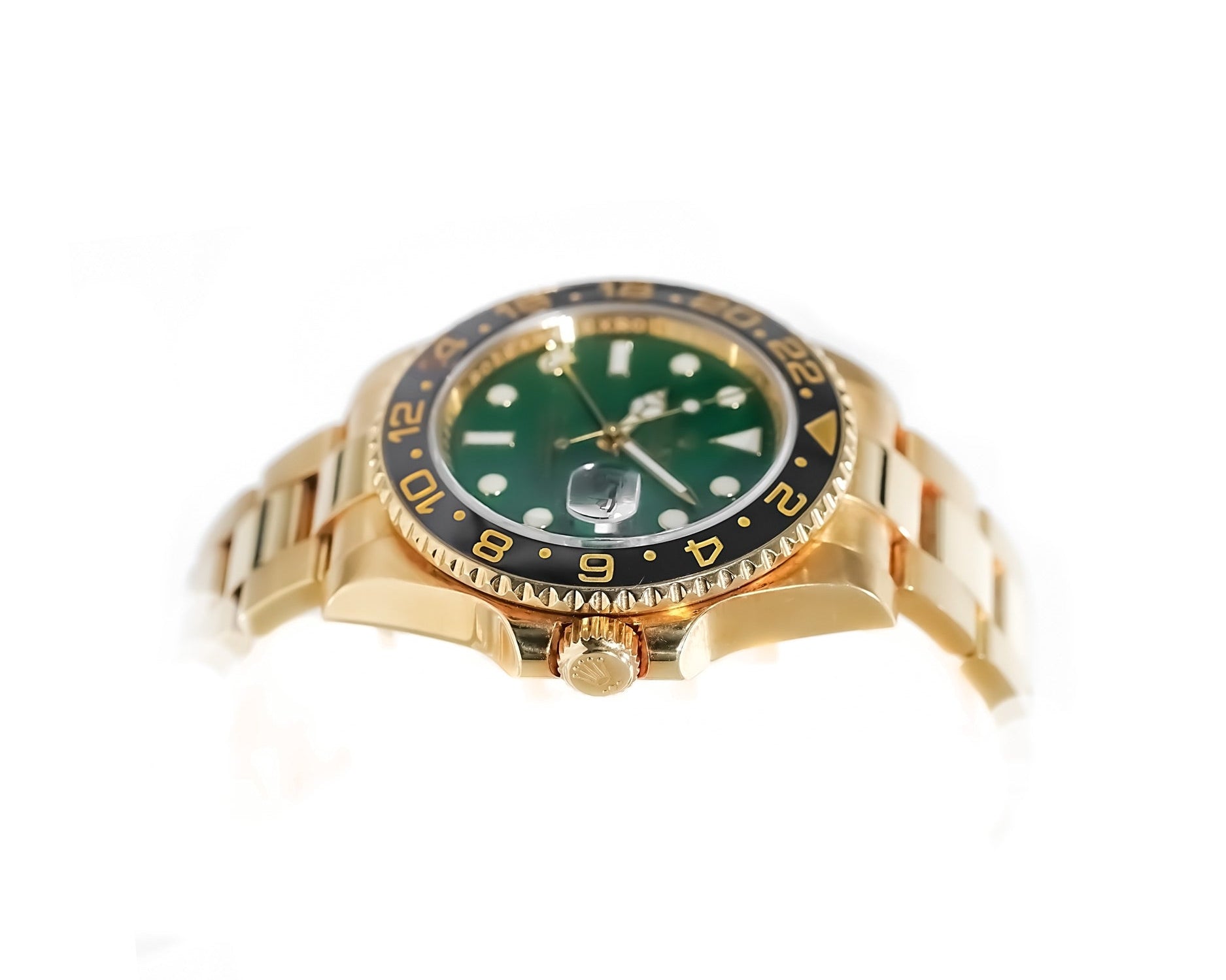 Rolex GMT - Master II Green Dial Yellow Gold 40mm 116718LN - Mr. Alex Jewelry