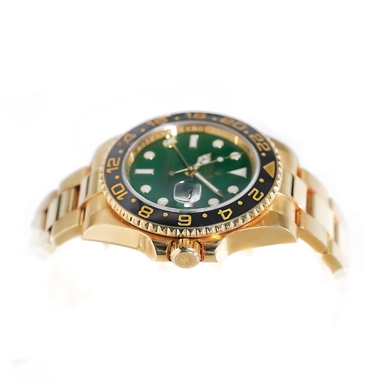 Rolex GMT - Master II Green Dial Yellow Gold 40mm 116718LN - Mr. Alex Jewelry