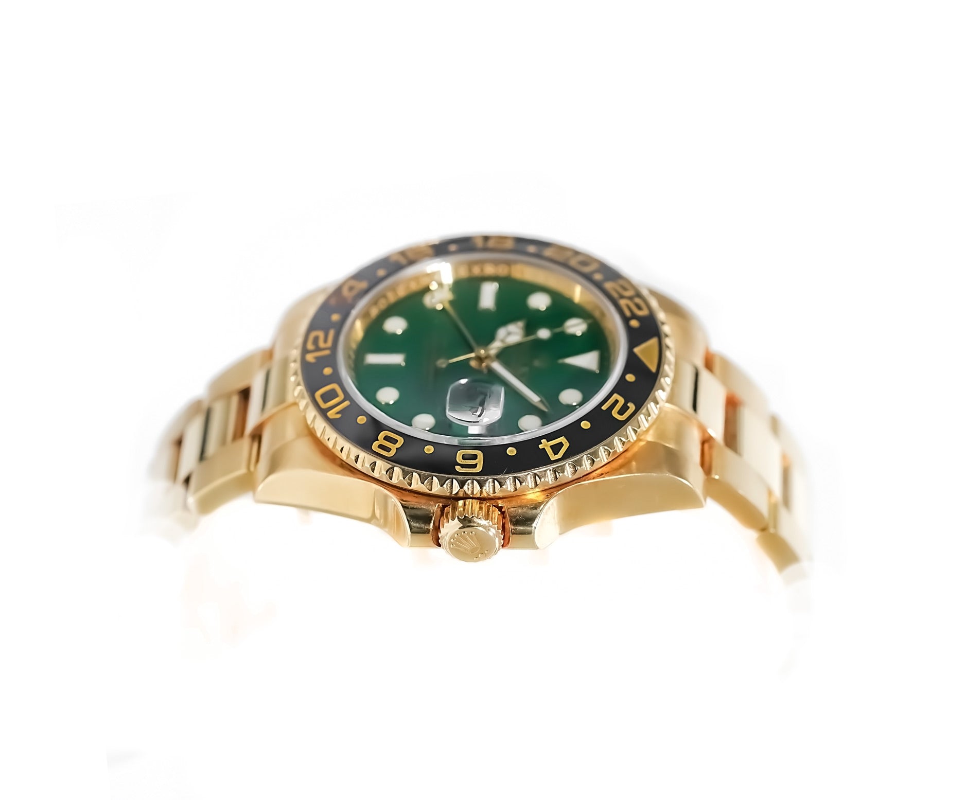 Rolex GMT - Master II Green Dial Yellow Gold 40mm 116718LN - Mr. Alex Jewelry