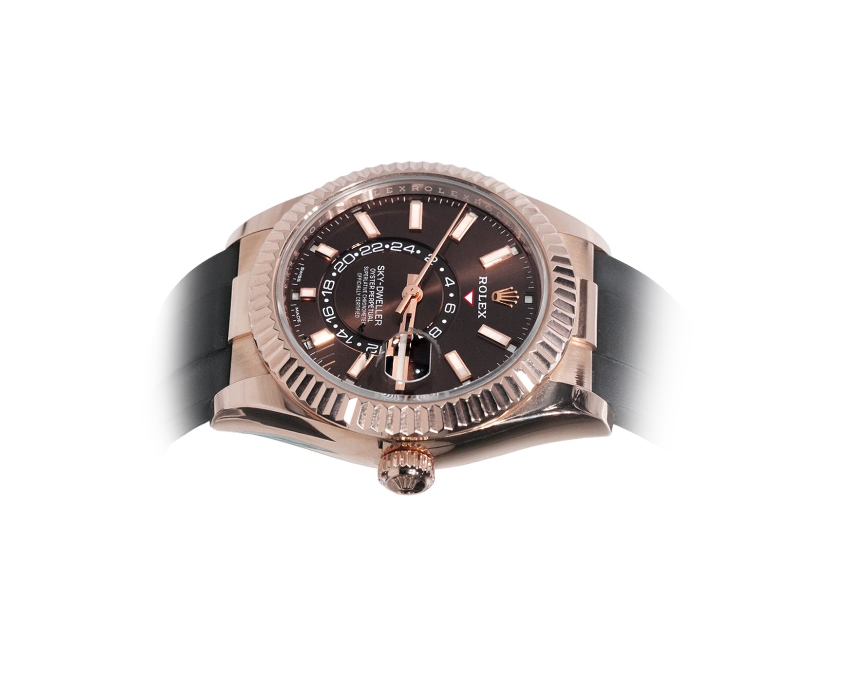 Rolex Sky - Dweller 42mm Everose Gold Chocolate Dial Oysterflex Ref:326235 - Mr. Alex Jewelry
