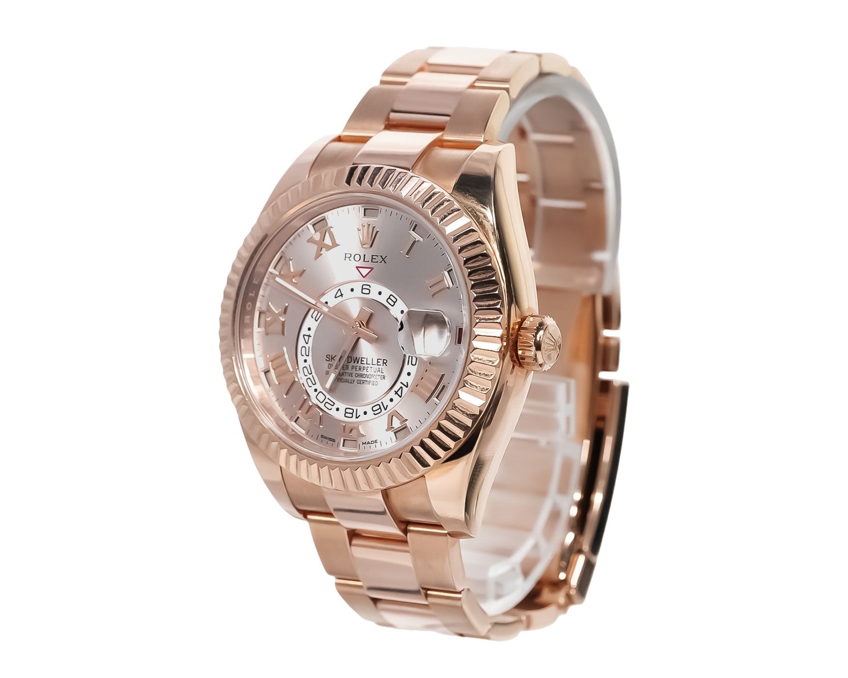 Rolex Sky - Dweller 42mm Everose Gold Sundust Roman Dial Ref:326935 - Mr. Alex Jewelry