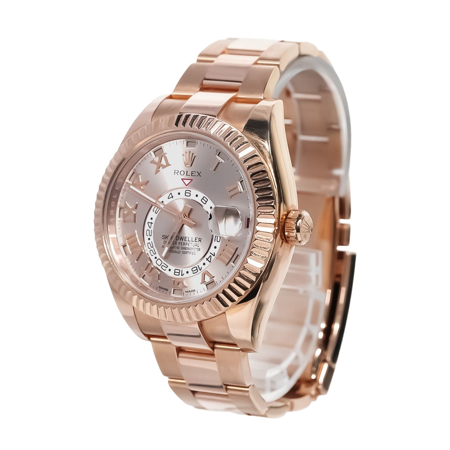 Rolex Sky - Dweller 42mm Everose Gold Sundust Roman Dial Ref:326935 - Mr. Alex Jewelry