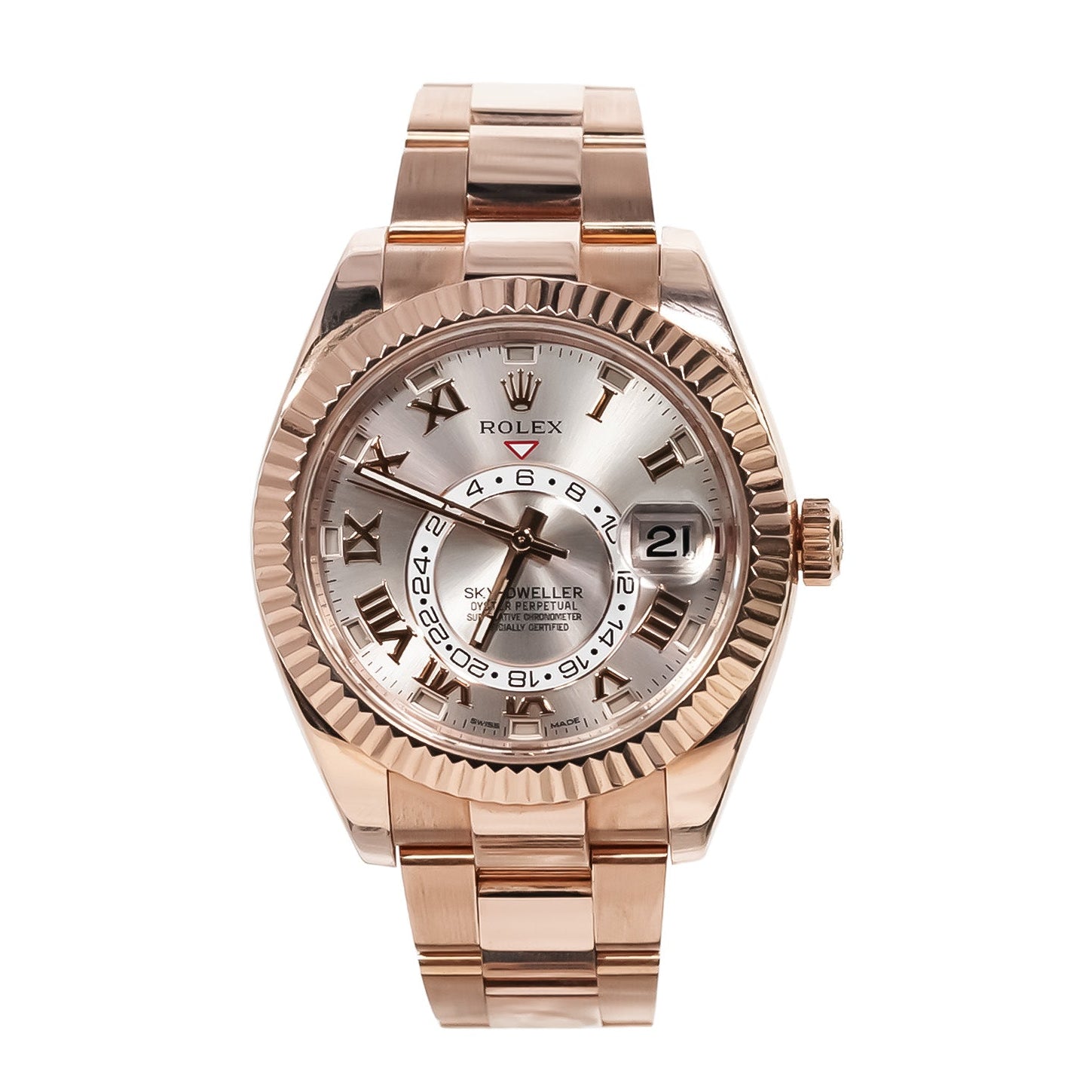 Rolex Sky - Dweller 42mm Everose Gold Sundust Roman Dial Ref:326935 - Mr. Alex Jewelry