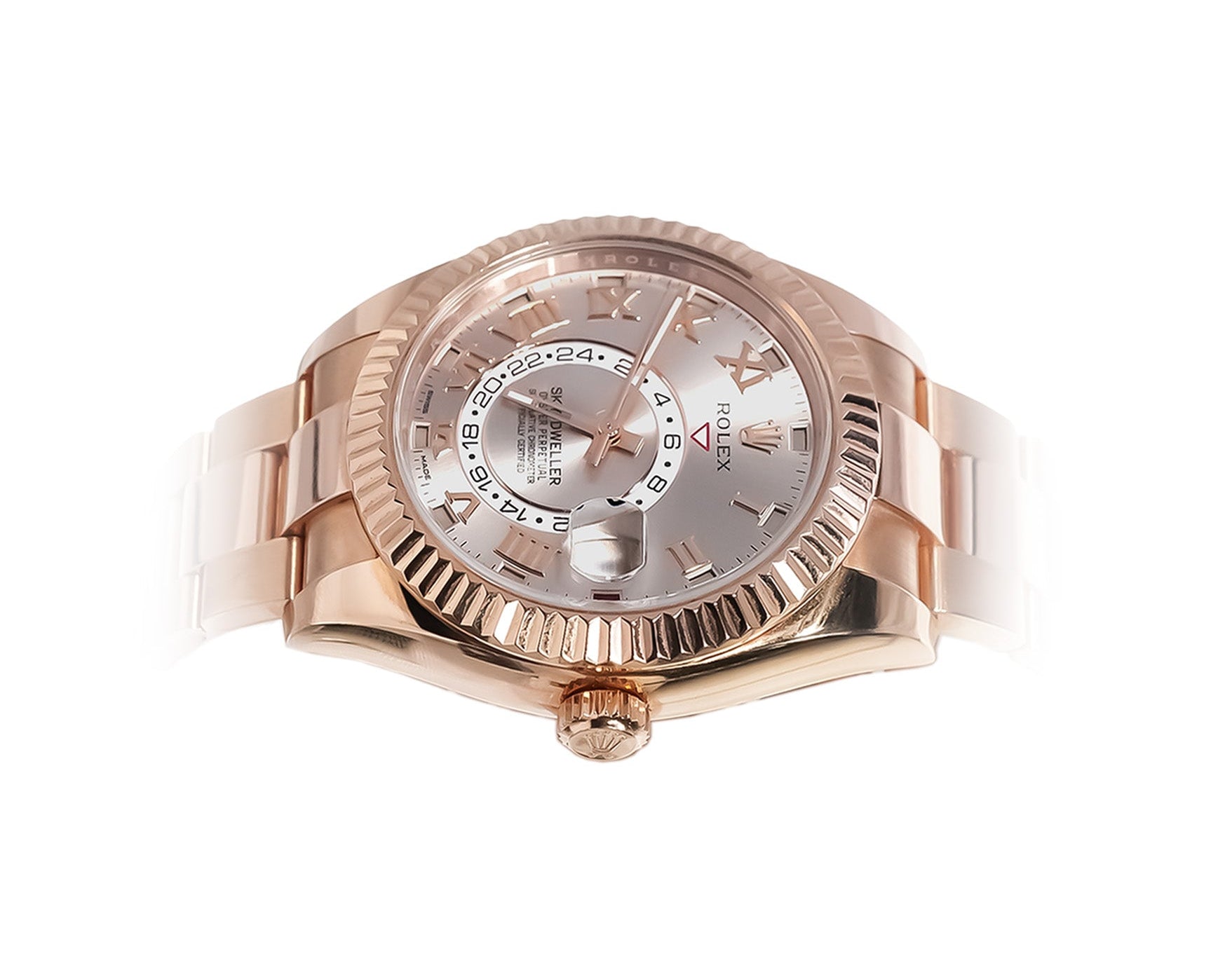 Rolex Sky - Dweller 42mm Everose Gold Sundust Roman Dial Ref:326935 - Mr. Alex Jewelry