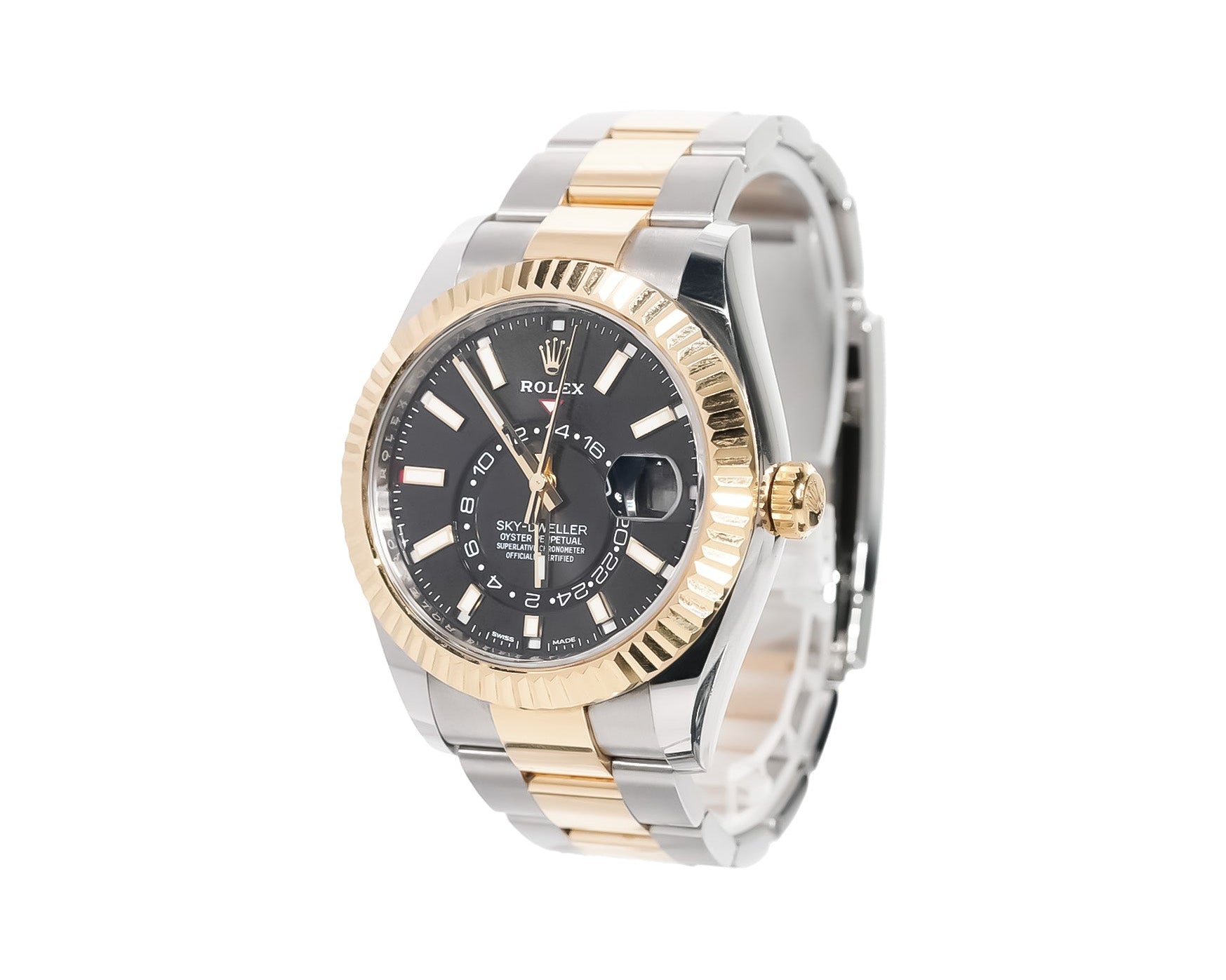 Rolex Sky - Dweller 42mm Two - Tone Yellow Gold Black Dial Oyster Bracelet Ref:326933 - Mr. Alex Jewelry