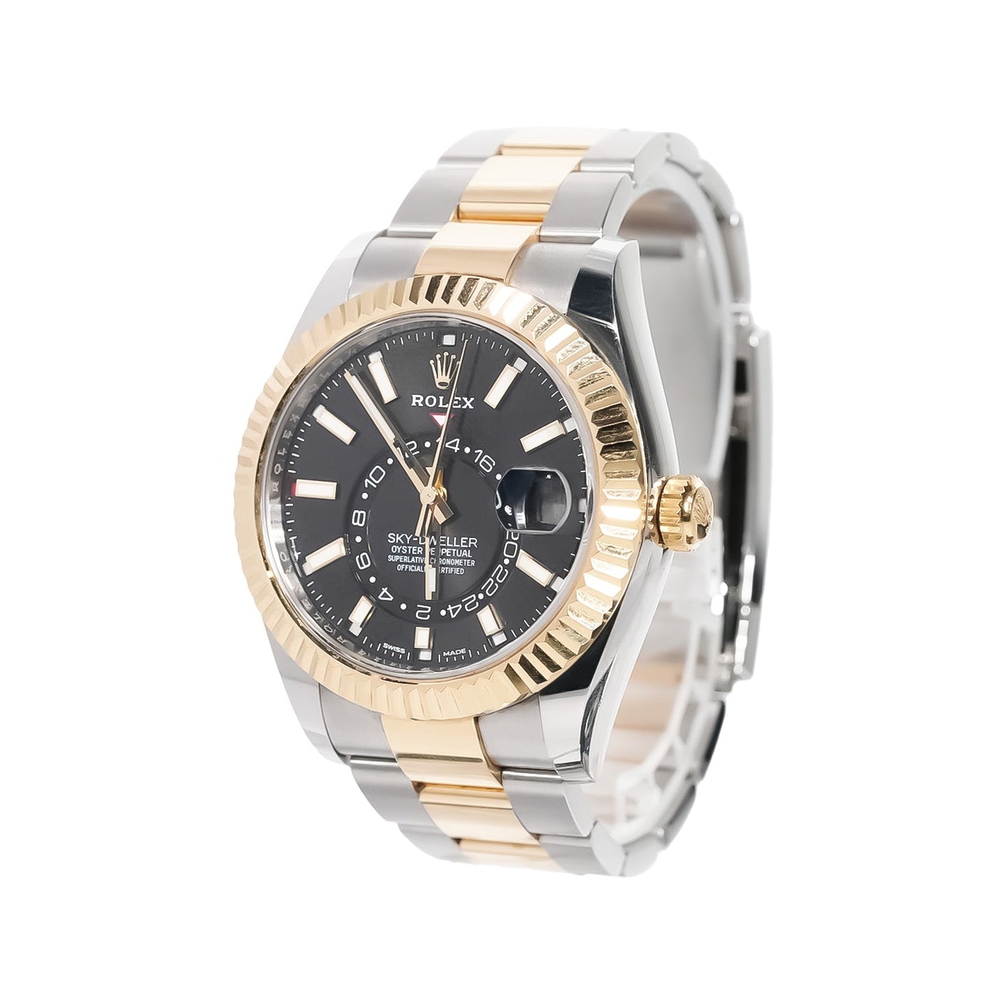 Rolex Sky - Dweller 42mm Two - Tone Yellow Gold Black Dial Oyster Bracelet Ref:326933 - Mr. Alex Jewelry