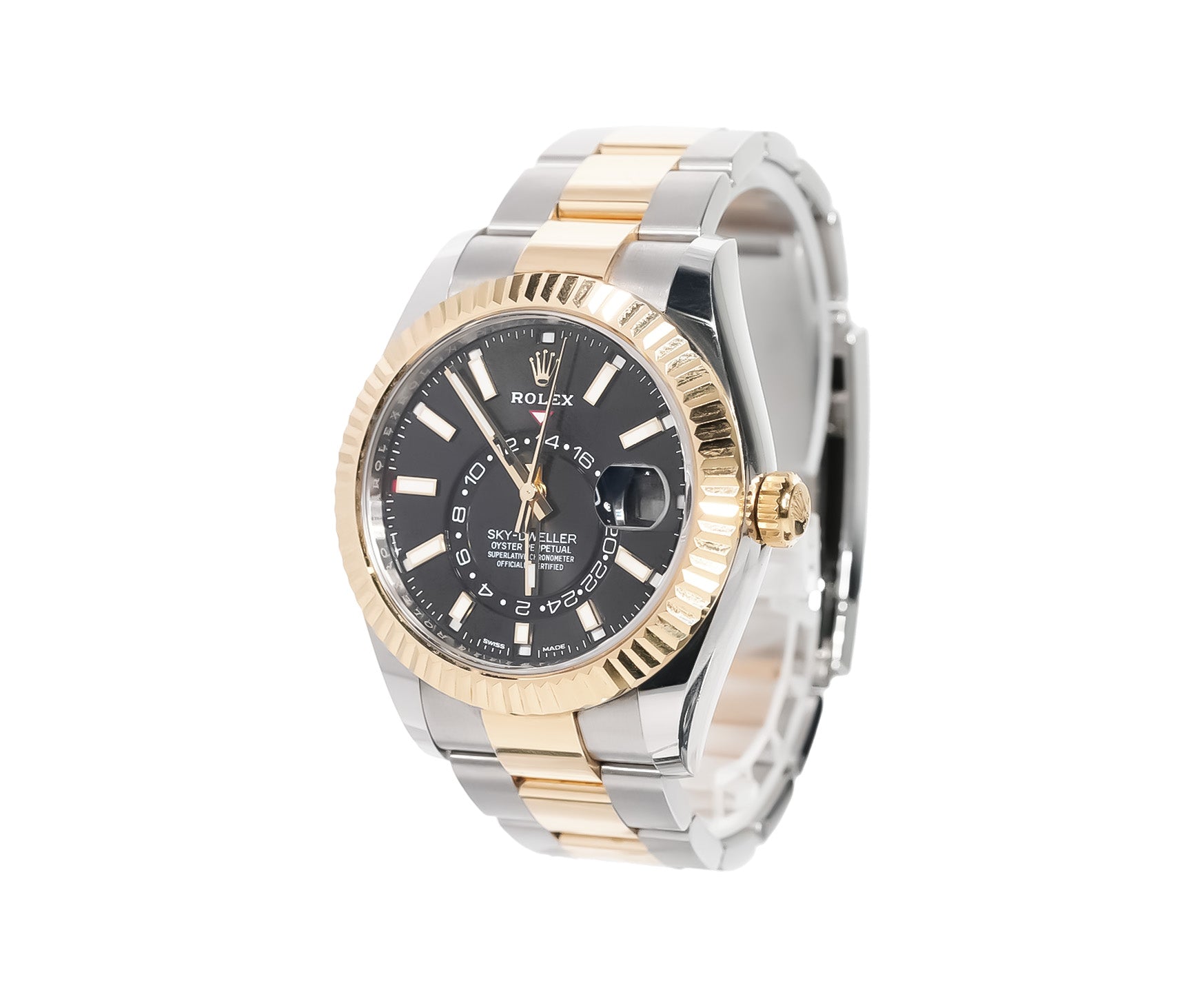 Rolex Sky - Dweller 42mm Two - Tone Yellow Gold Black Dial Oyster Bracelet Ref:326933 - Mr. Alex Jewelry