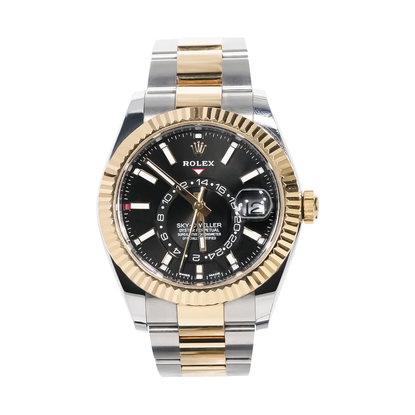 Rolex Sky - Dweller 42mm Two - Tone Yellow Gold Black Dial Oyster Bracelet Ref:326933 - Mr. Alex Jewelry