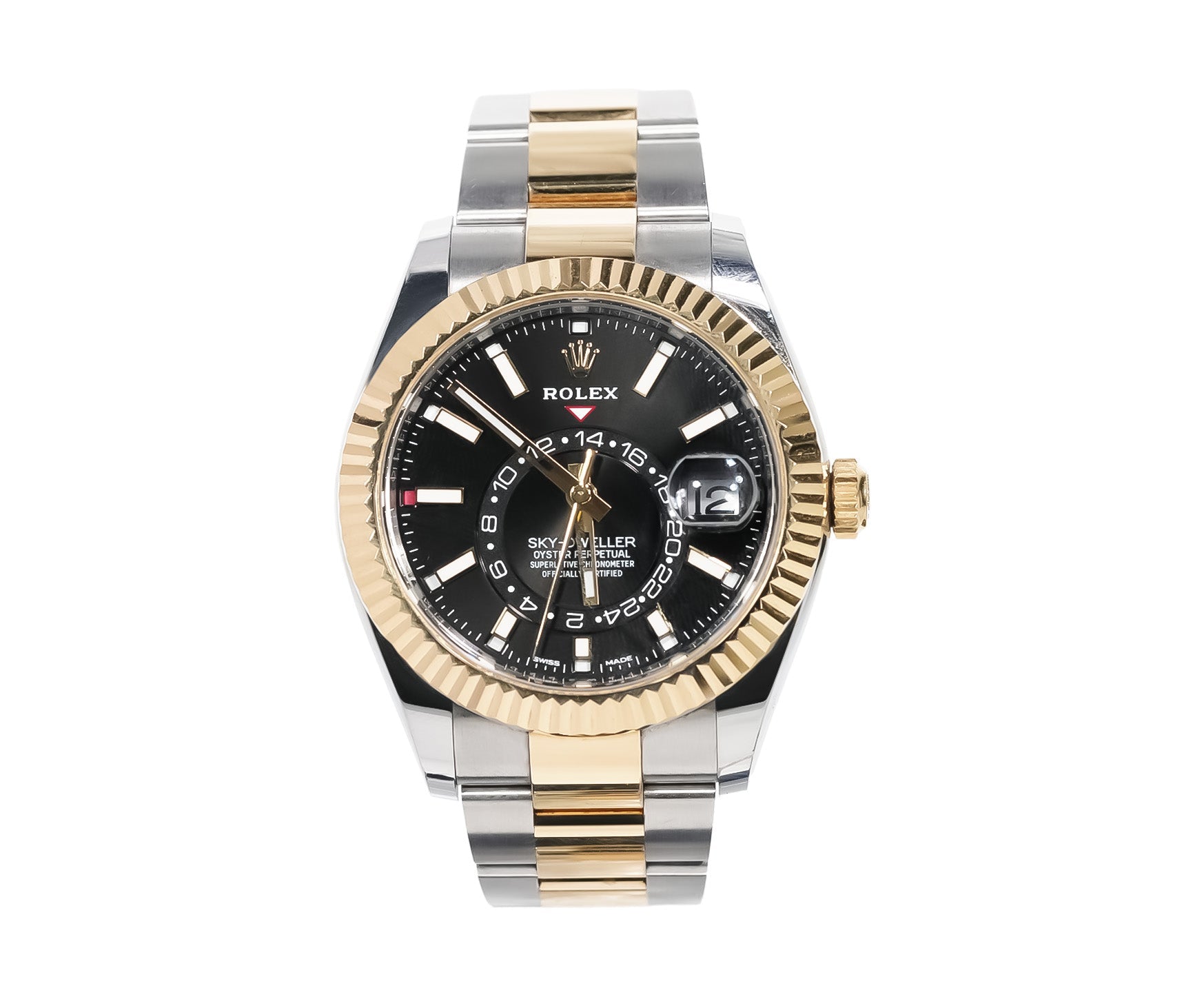 Rolex Sky - Dweller 42mm Two - Tone Yellow Gold Black Dial Oyster Bracelet Ref:326933 - Mr. Alex Jewelry