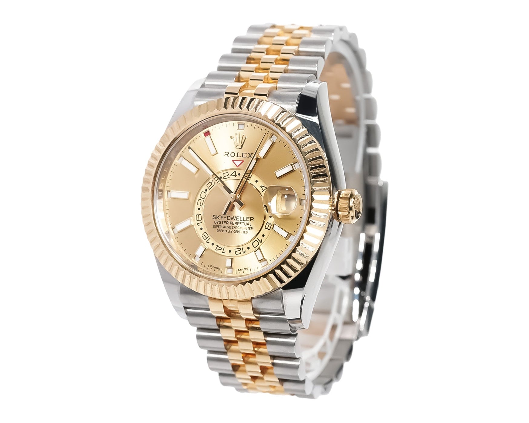 Rolex Sky - Dweller 42mm Two - Tone Yellow Gold Champagne Dial Jubilee Bracelet Ref:336933 - Mr. Alex Jewelry