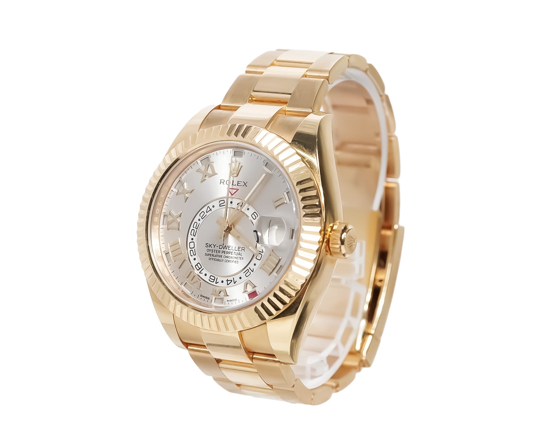 Rolex Sky-Dweller 42mm Yellow Gold Sundust Roman Dial Ref:326938