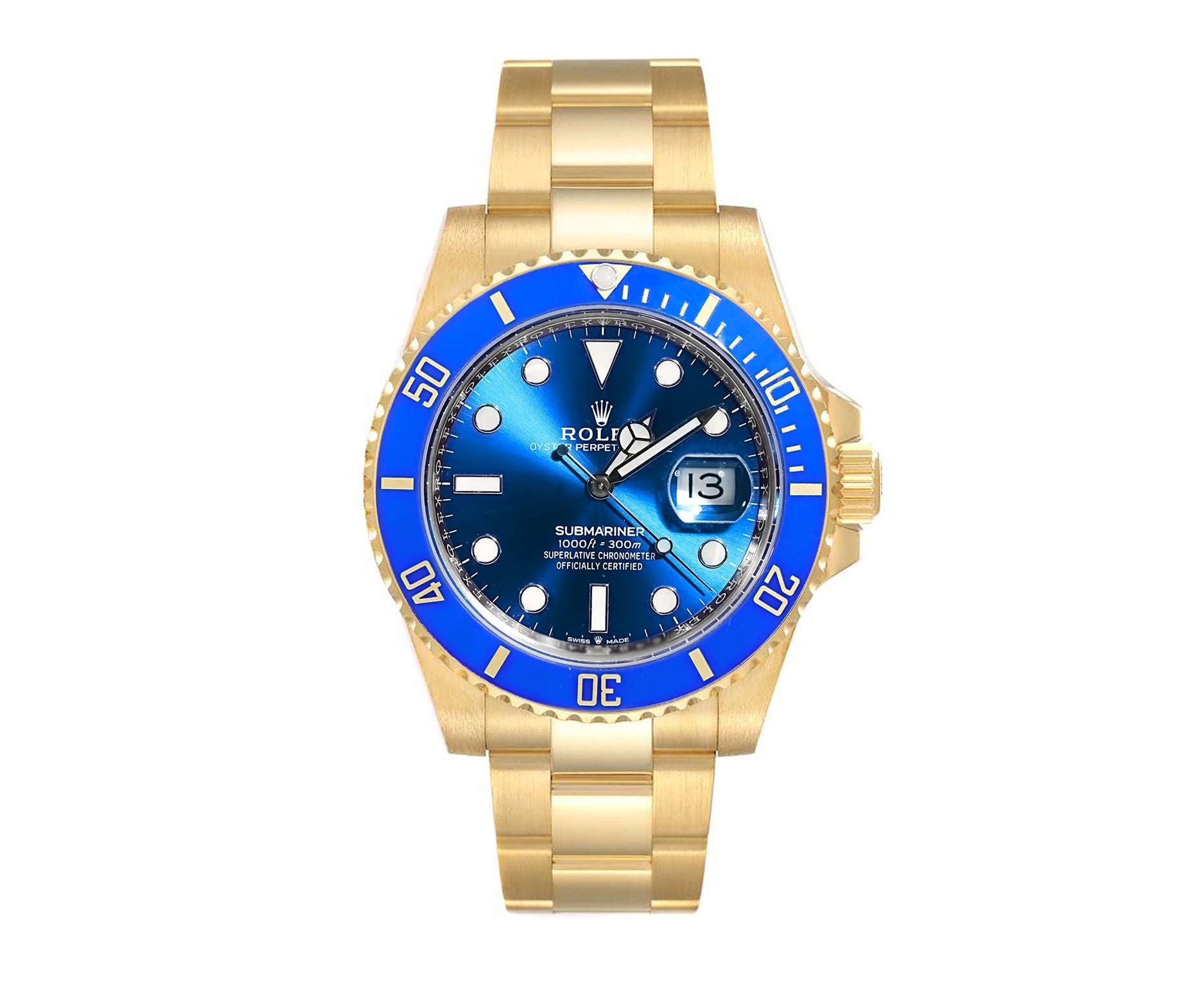 Rolex Submariner Blue Dial Yellow Gold 41mm 126618LB - Watches