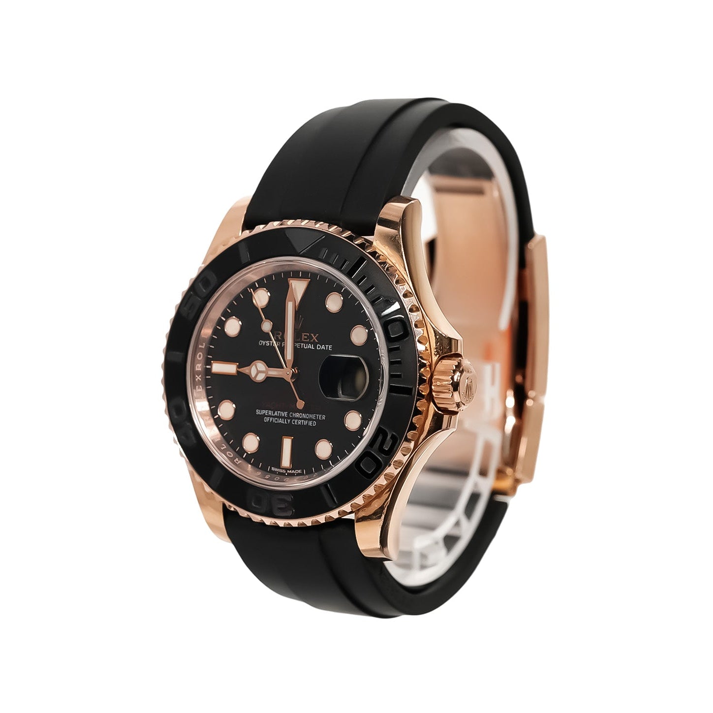 Rolex Yacht - Master 40mm Everose Gold Black Dial Oysterflex Ref:116655 - Mr. Alex Jewelry