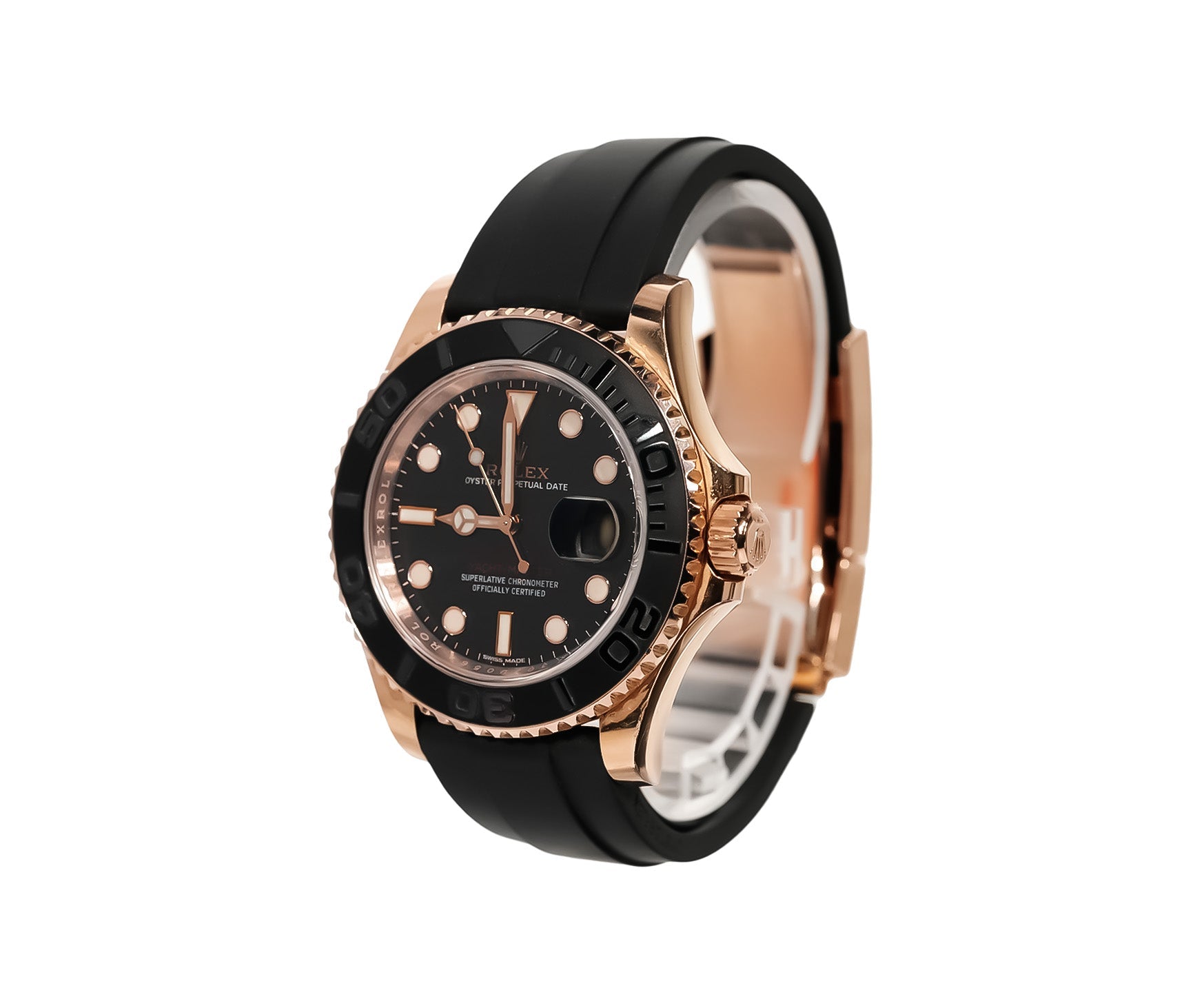 Rolex Yacht - Master 40mm Everose Gold Black Dial Oysterflex Ref:116655 - Mr. Alex Jewelry
