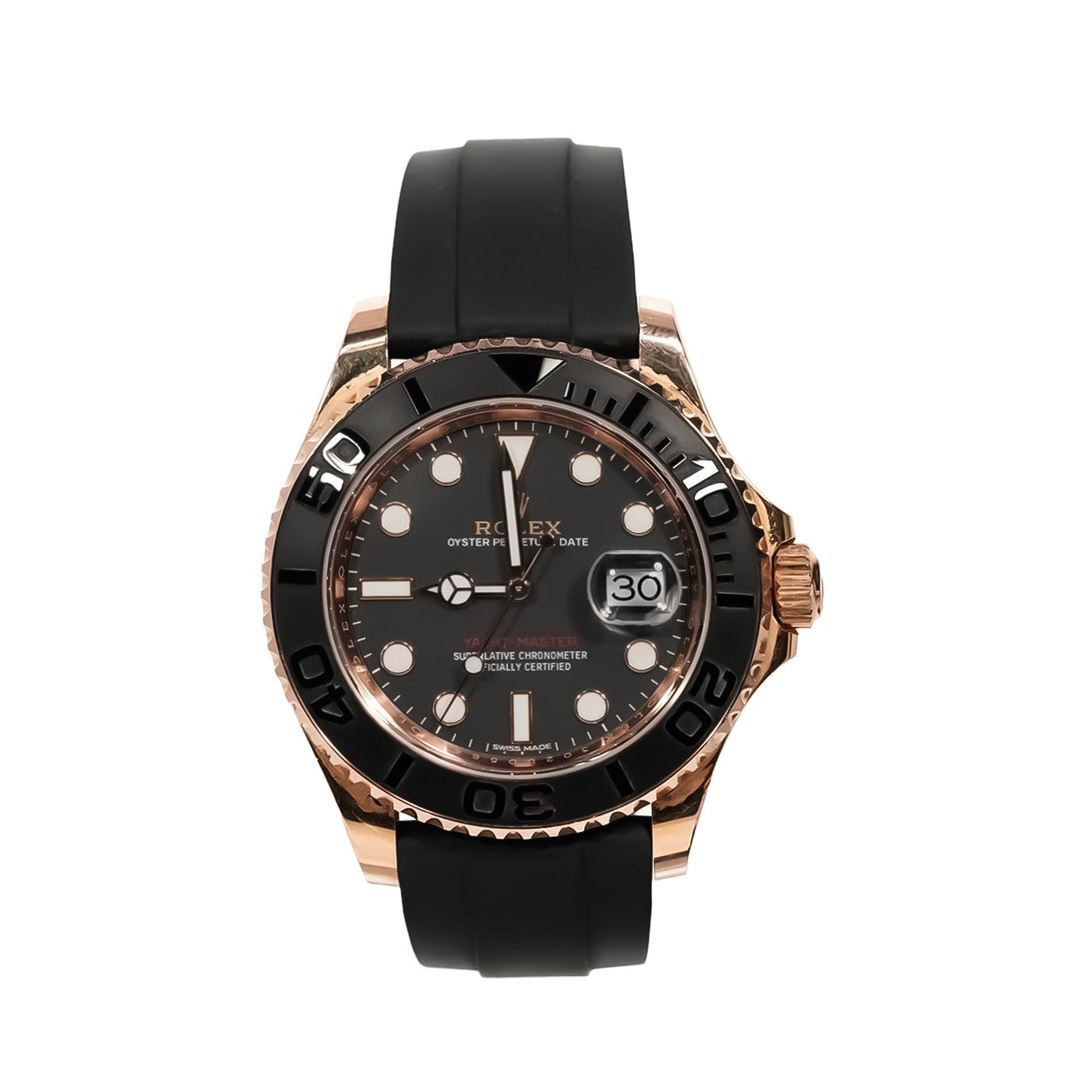 Rolex Yacht - Master 40mm Everose Gold Black Dial Oysterflex Ref:116655 - Mr. Alex Jewelry