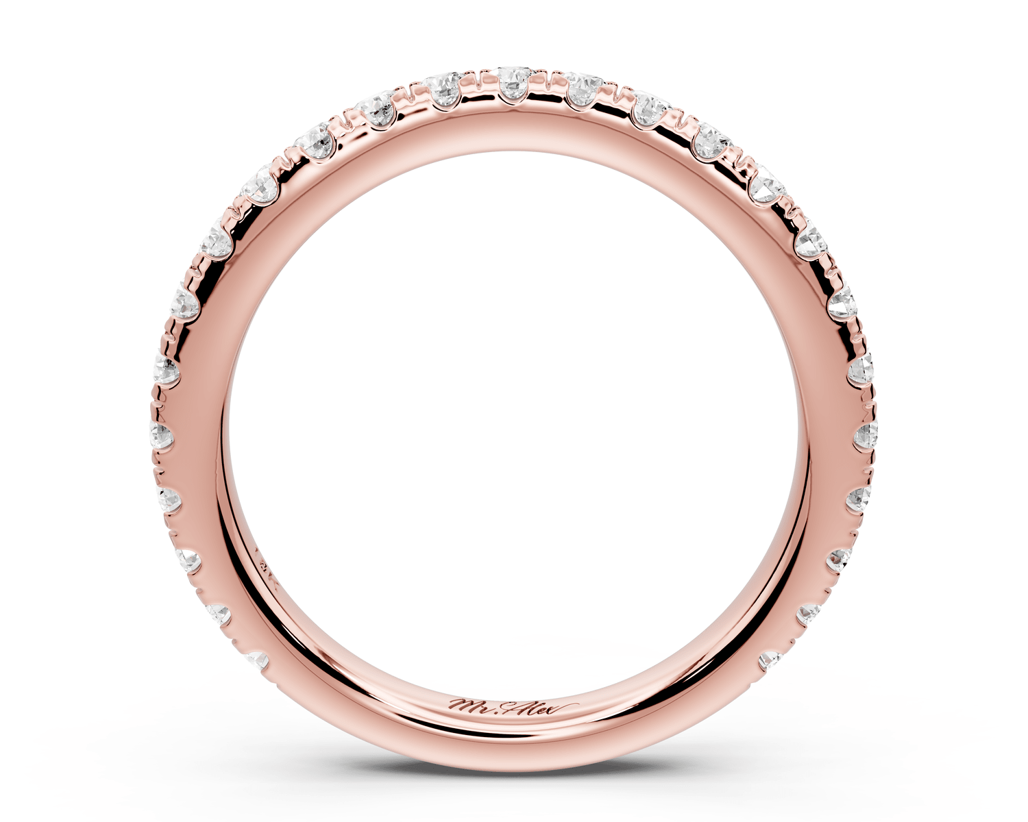 Rosalie - 14k rose gold Diamond Half Eternity Wedding Band Ring - Mr. Alex Jewelry