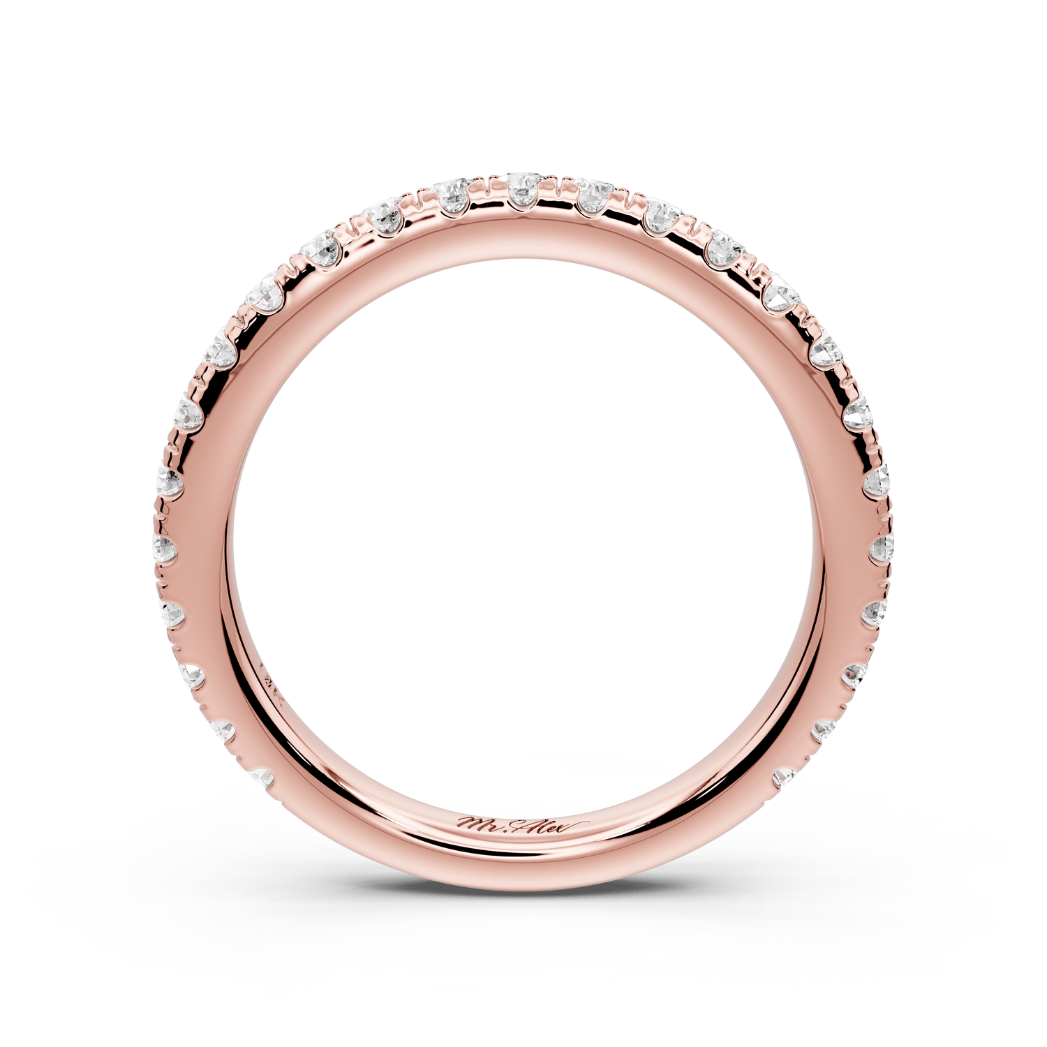 Rosalie - 14k rose gold Diamond Half Eternity Wedding Band Ring - Mr. Alex Jewelry