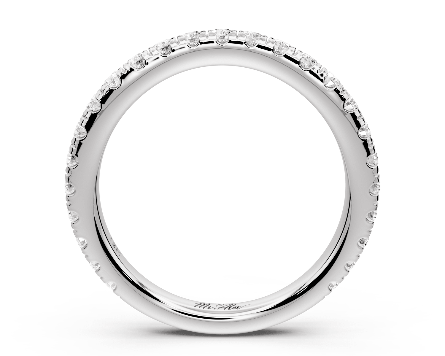 Rosalie - 14k white gold Diamond Half Eternity Wedding Band Ring - Mr. Alex Jewelry