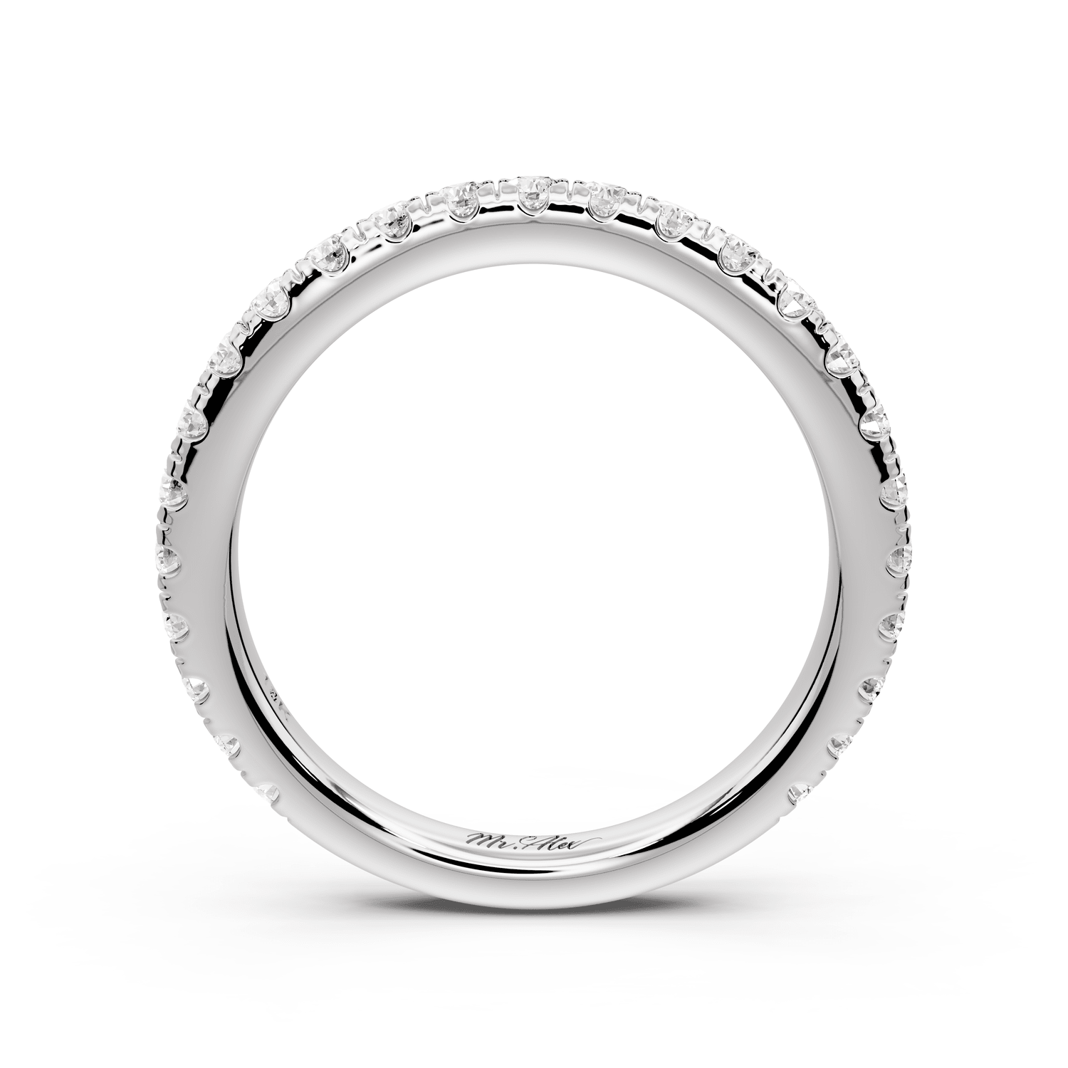 Rosalie - 14k white gold Diamond Half Eternity Wedding Band Ring - Mr. Alex Jewelry