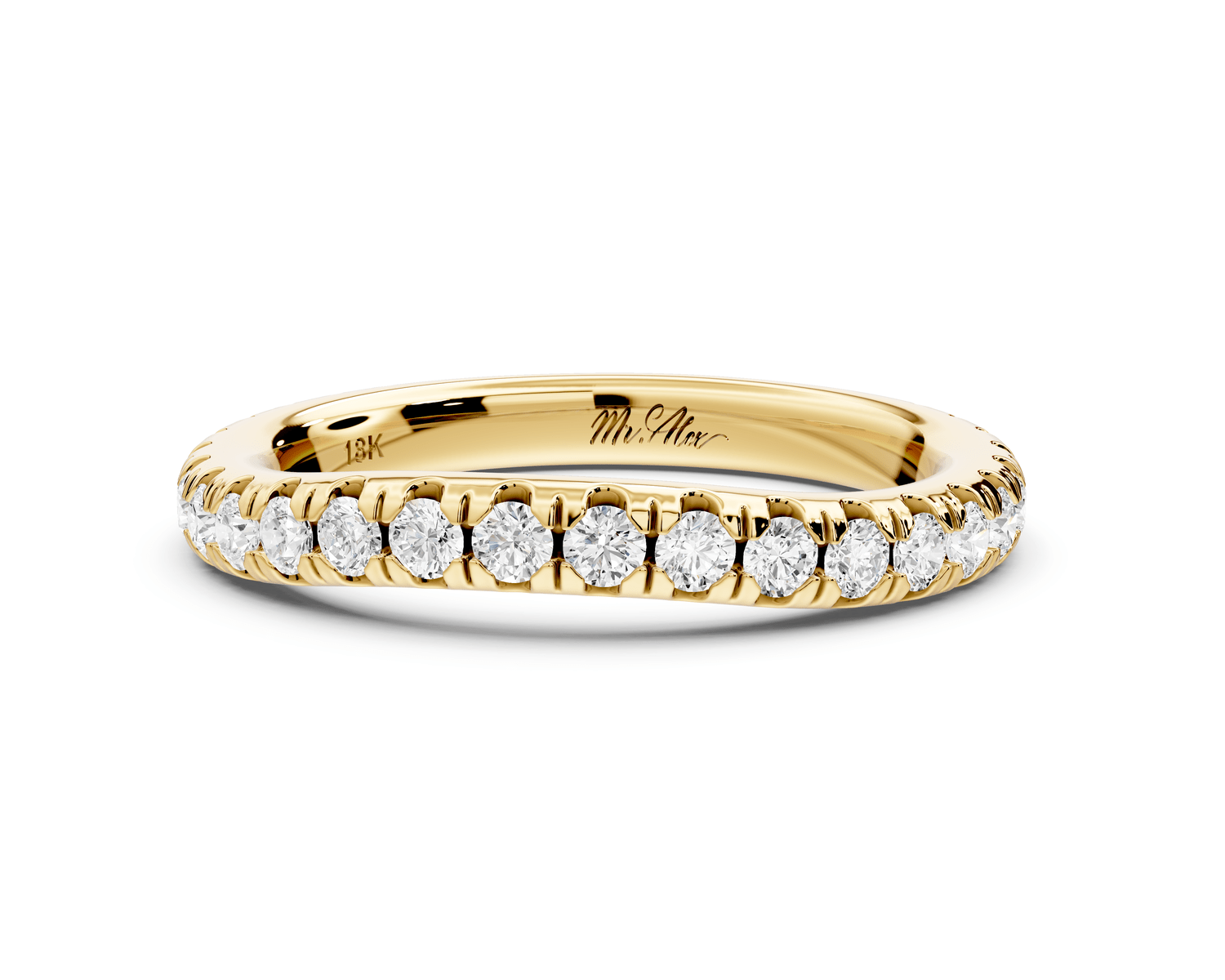 Rosalie - 14k yellow gold Diamond Half Eternity Wedding Band Ring - Mr. Alex Jewelry