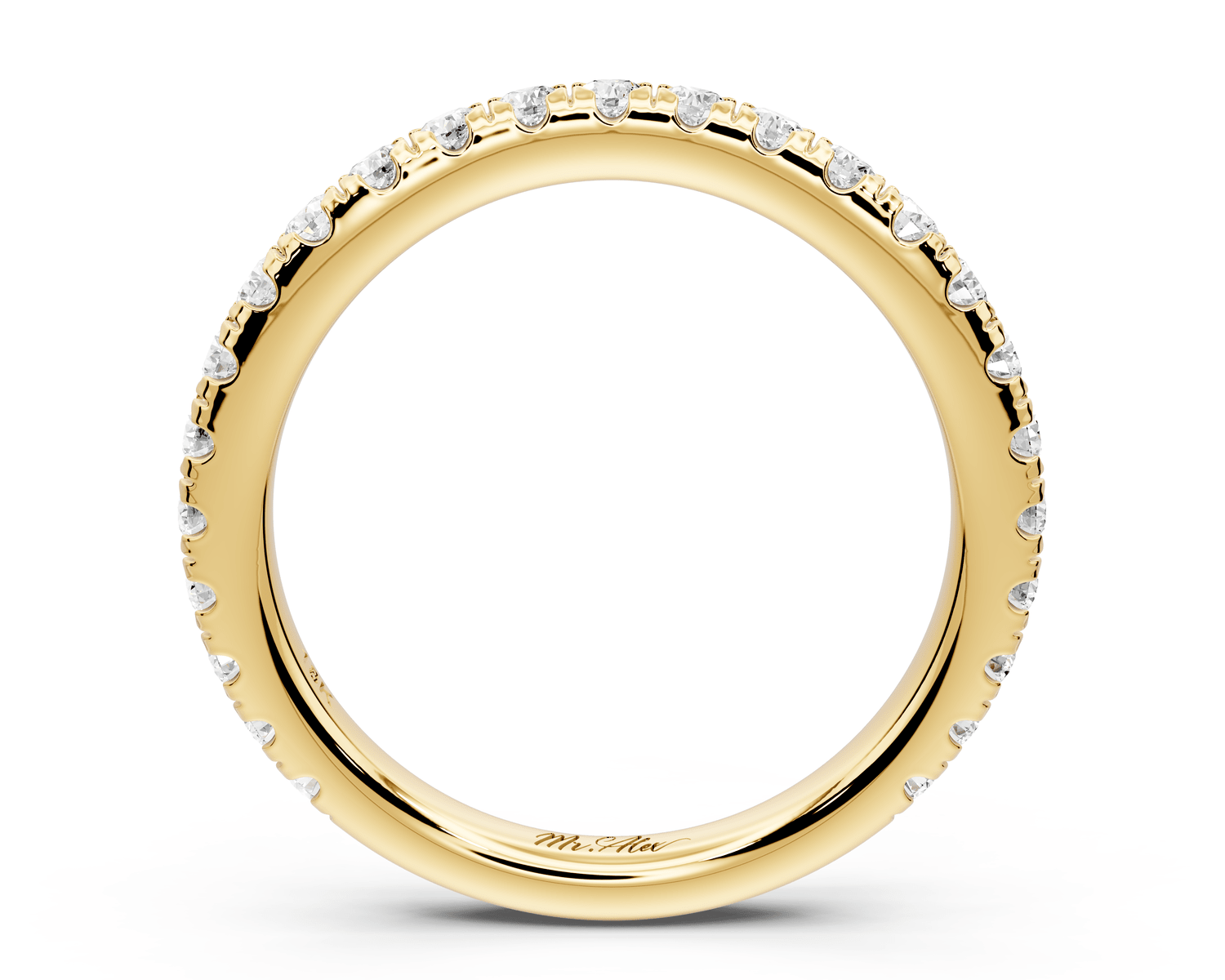 Rosalie - 14k yellow gold Diamond Half Eternity Wedding Band Ring - Mr. Alex Jewelry