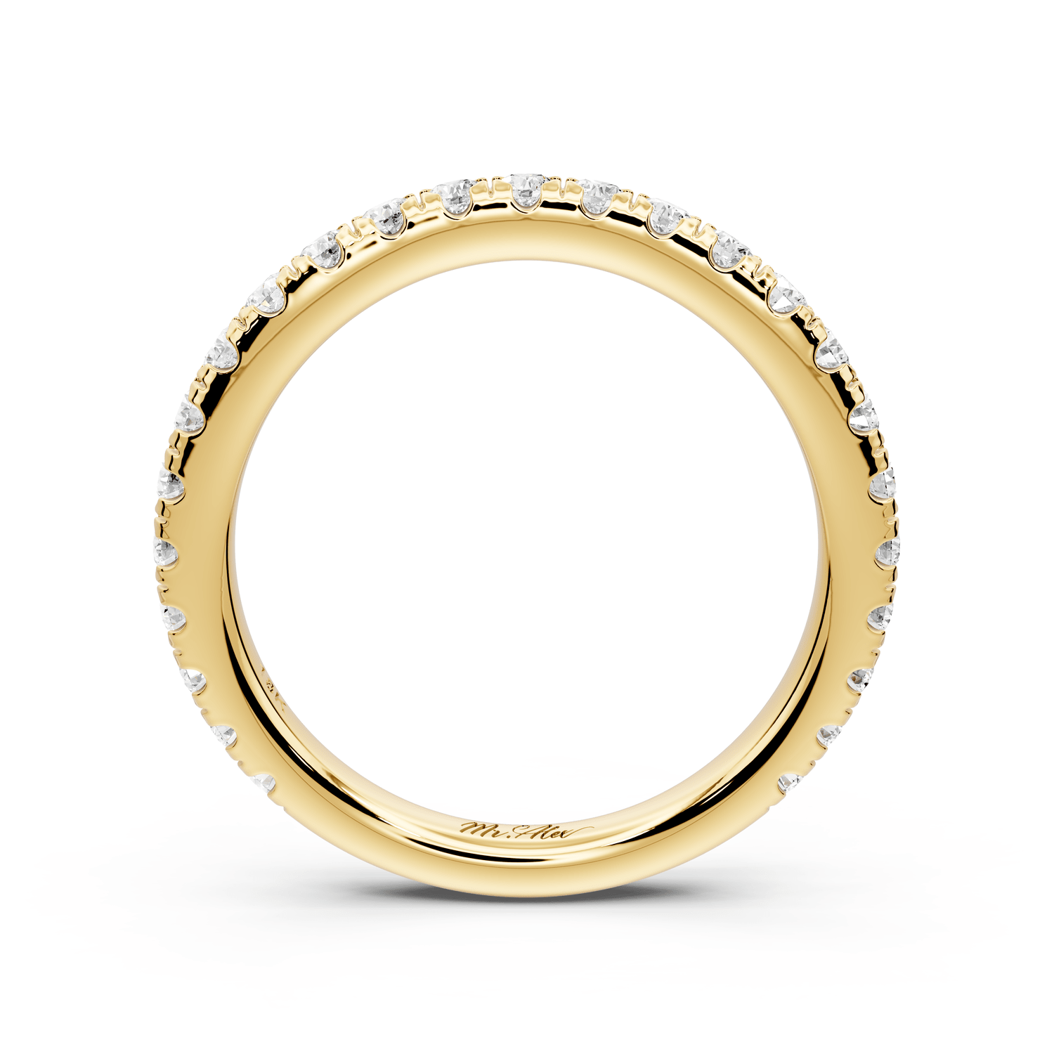 Rosalie - 14k yellow gold Diamond Half Eternity Wedding Band Ring - Mr. Alex Jewelry