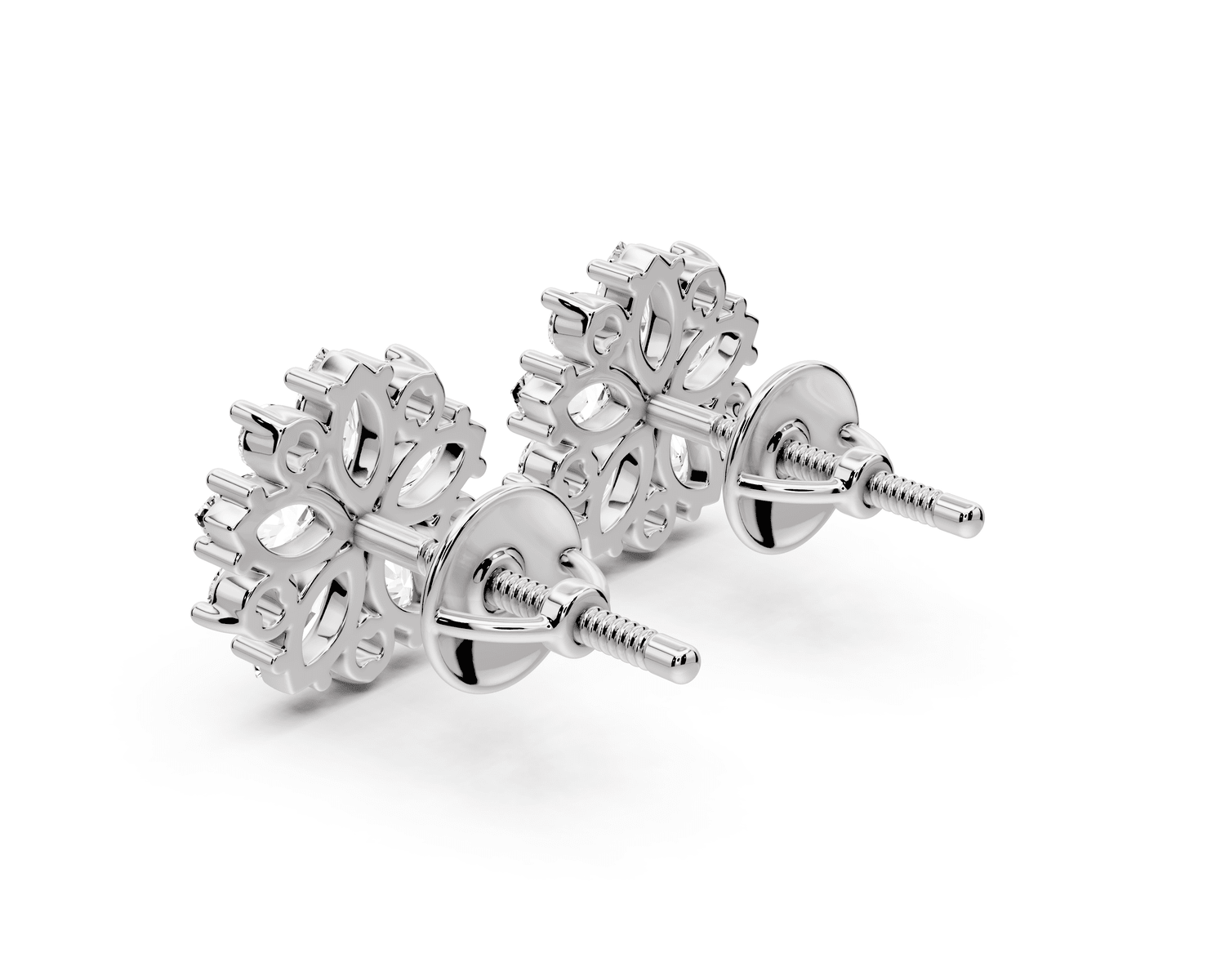 Rose Earrings White Gold - Mr. Alex Jewelry