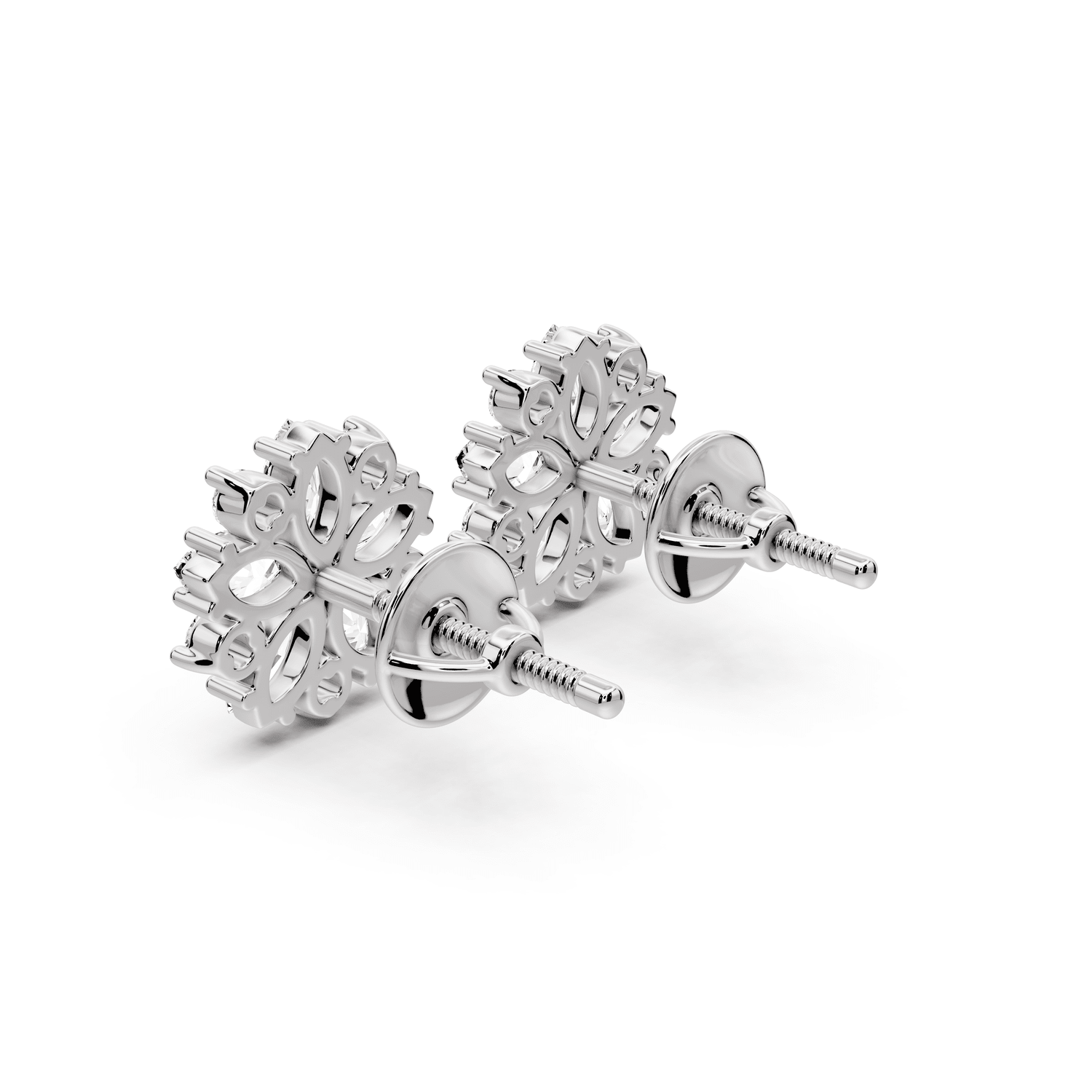 Rose Earrings White Gold - Mr. Alex Jewelry