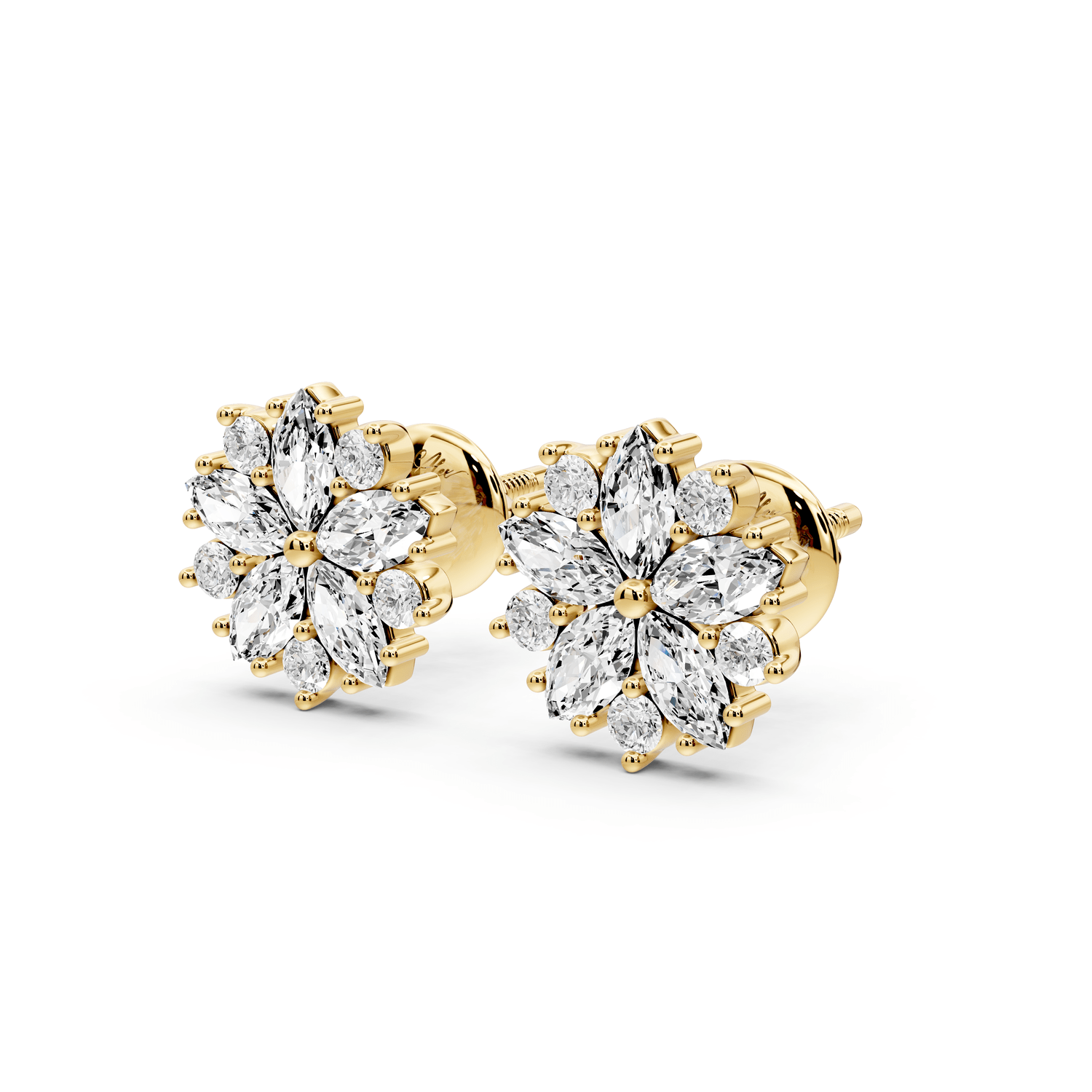 Rose Earrings Yellow Gold - Mr. Alex Jewelry