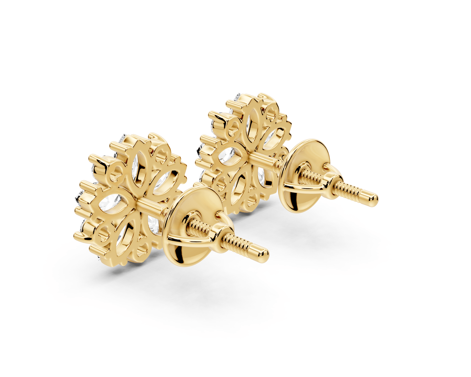 Rose Earrings Yellow Gold - Mr. Alex Jewelry