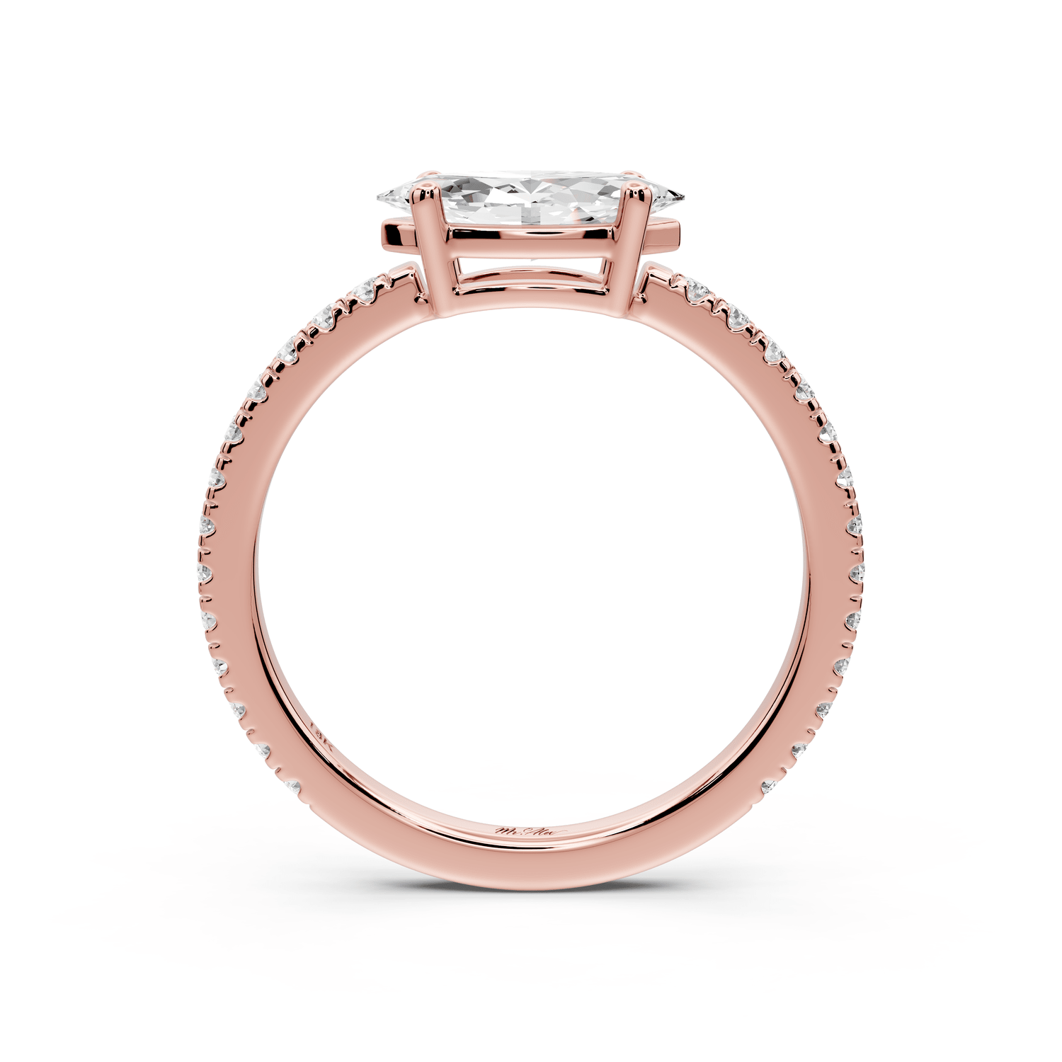 Rosina - 0.82ct 14k rose gold Marquise Diamond Pavé Ring - Mr. Alex Jewelry