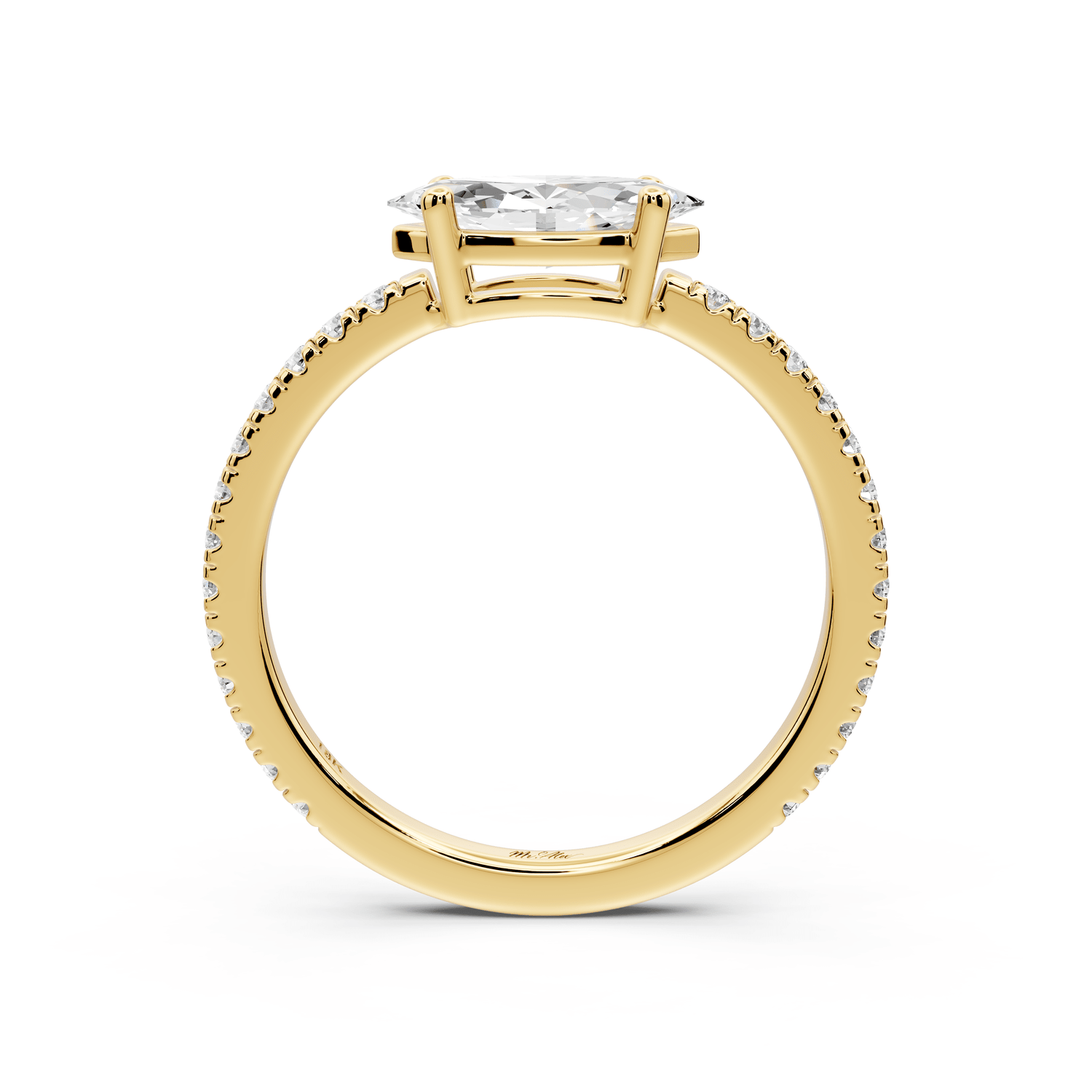 Rosina - 0.82ct 14k yellow gold Marquise Diamond Pavé Ring - Mr. Alex Jewelry