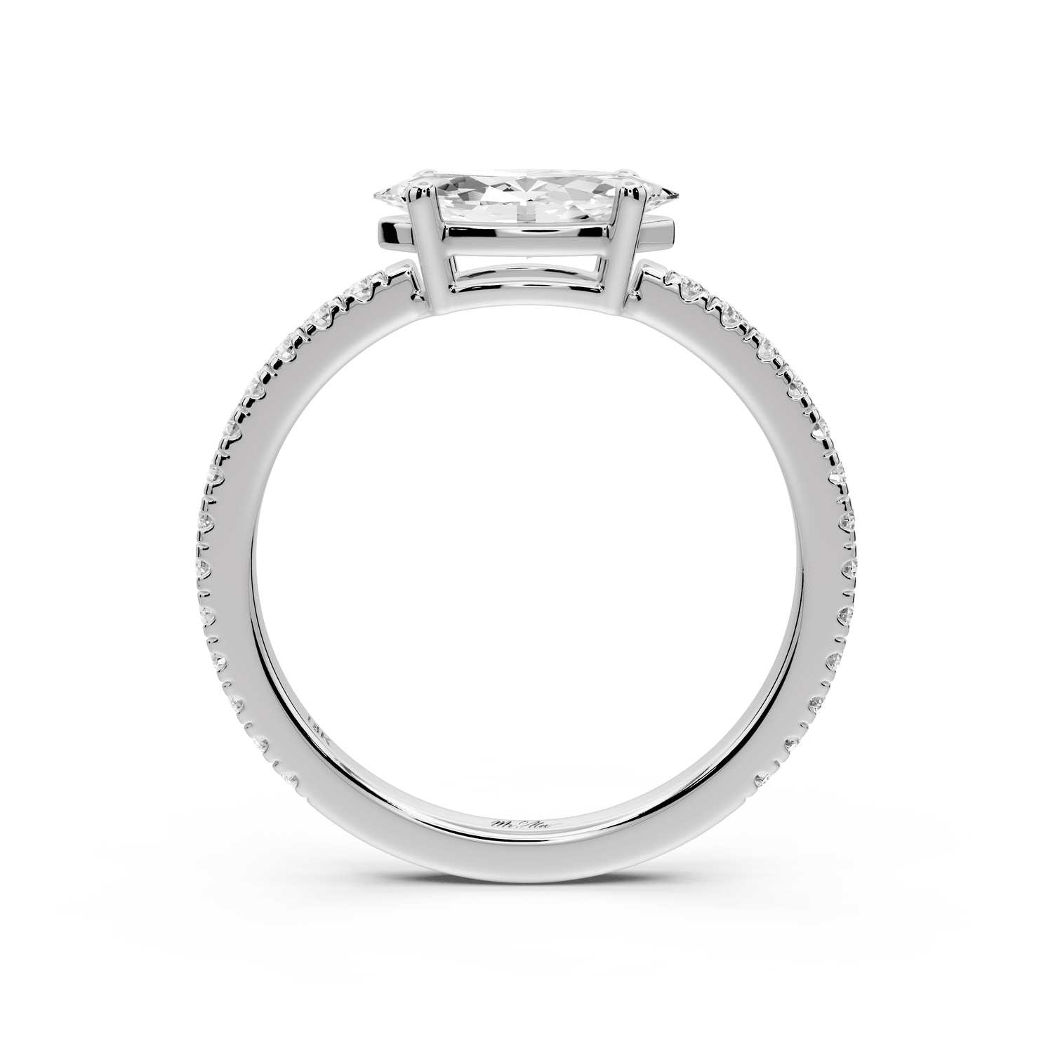 Rosina - 0.82ct 18k white gold Marquise Diamond Pavé Ring - Mr. Alex Jewelry