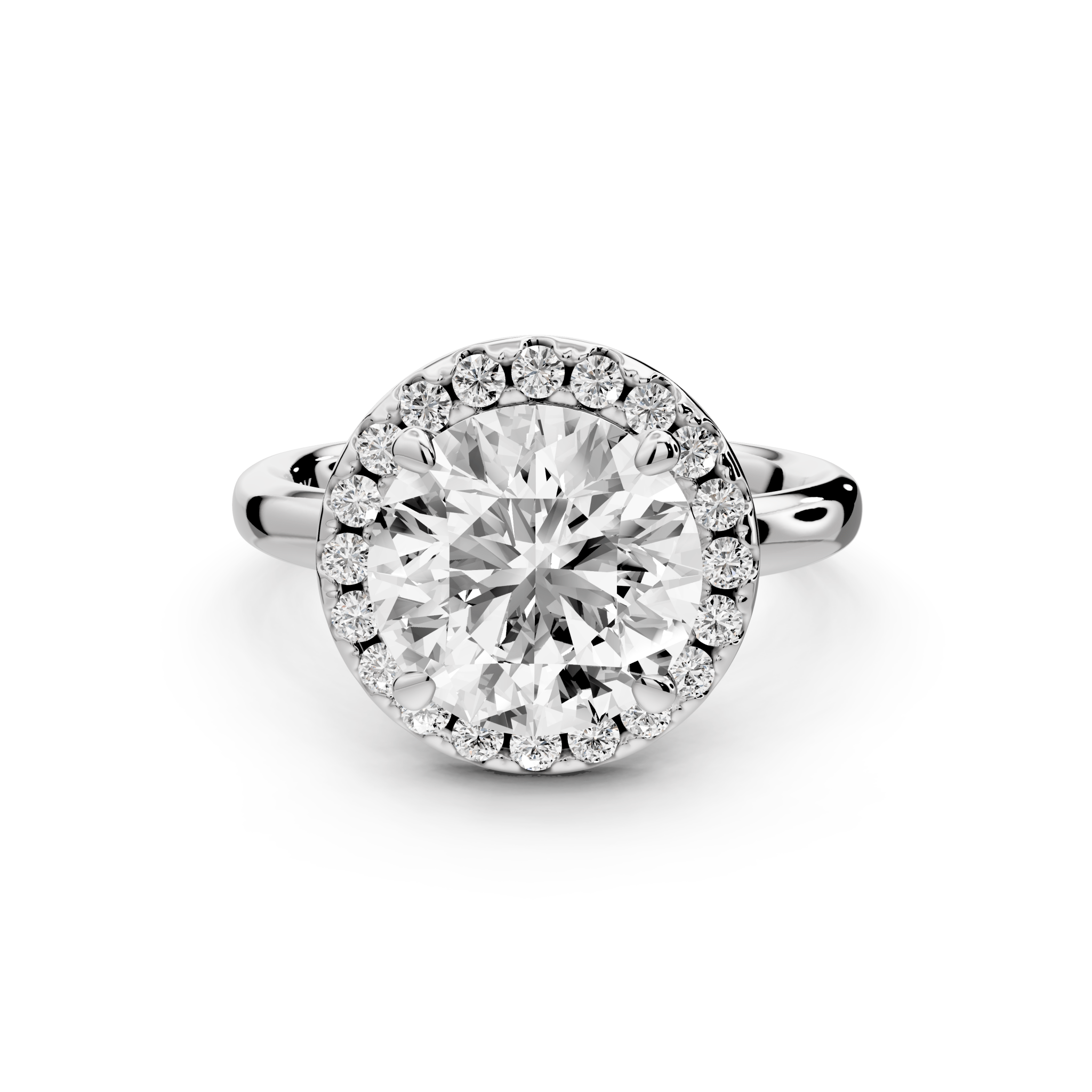 Round Cut Diamond Halo Engagement Ring (AJ104R) - Mr. Alex Jewelry