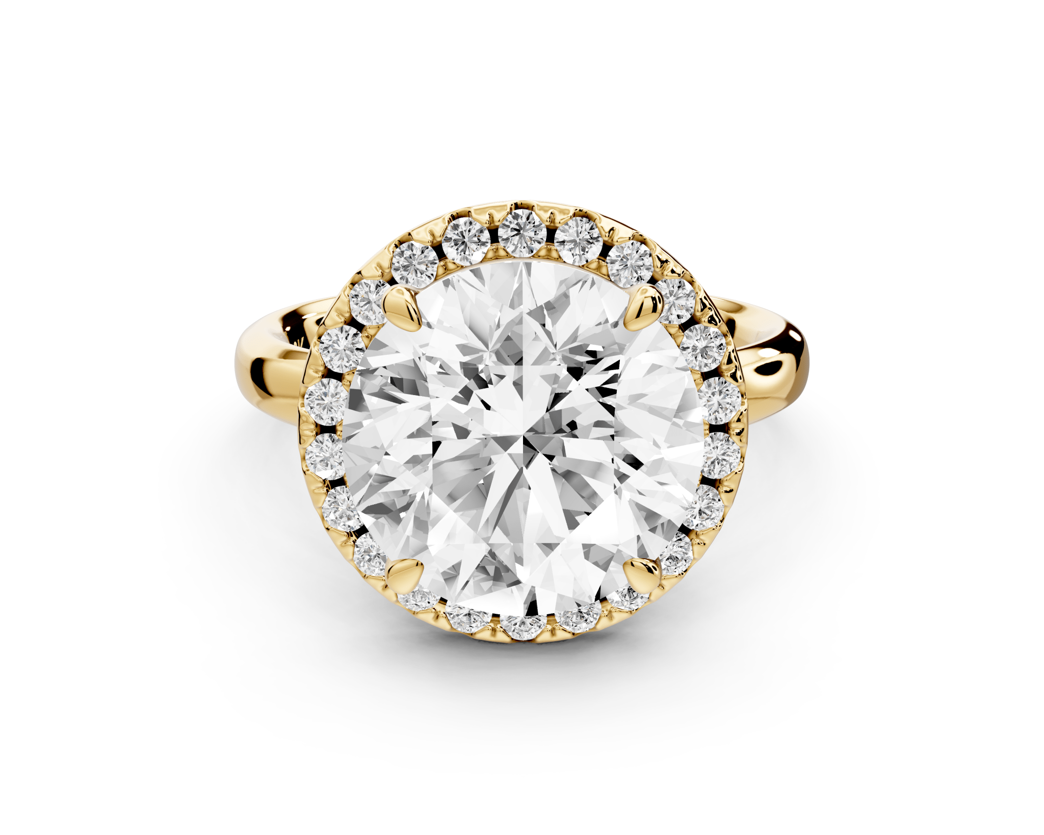 Round Cut Diamond Halo Engagement Ring (AJ104R) - Mr. Alex Jewelry