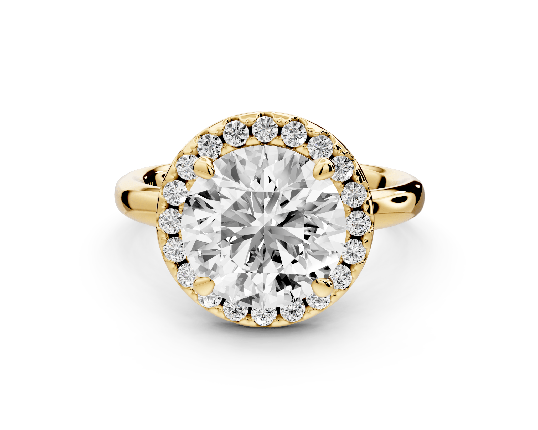 Round Cut Diamond Halo Engagement Ring (AJ104R) - Mr. Alex Jewelry