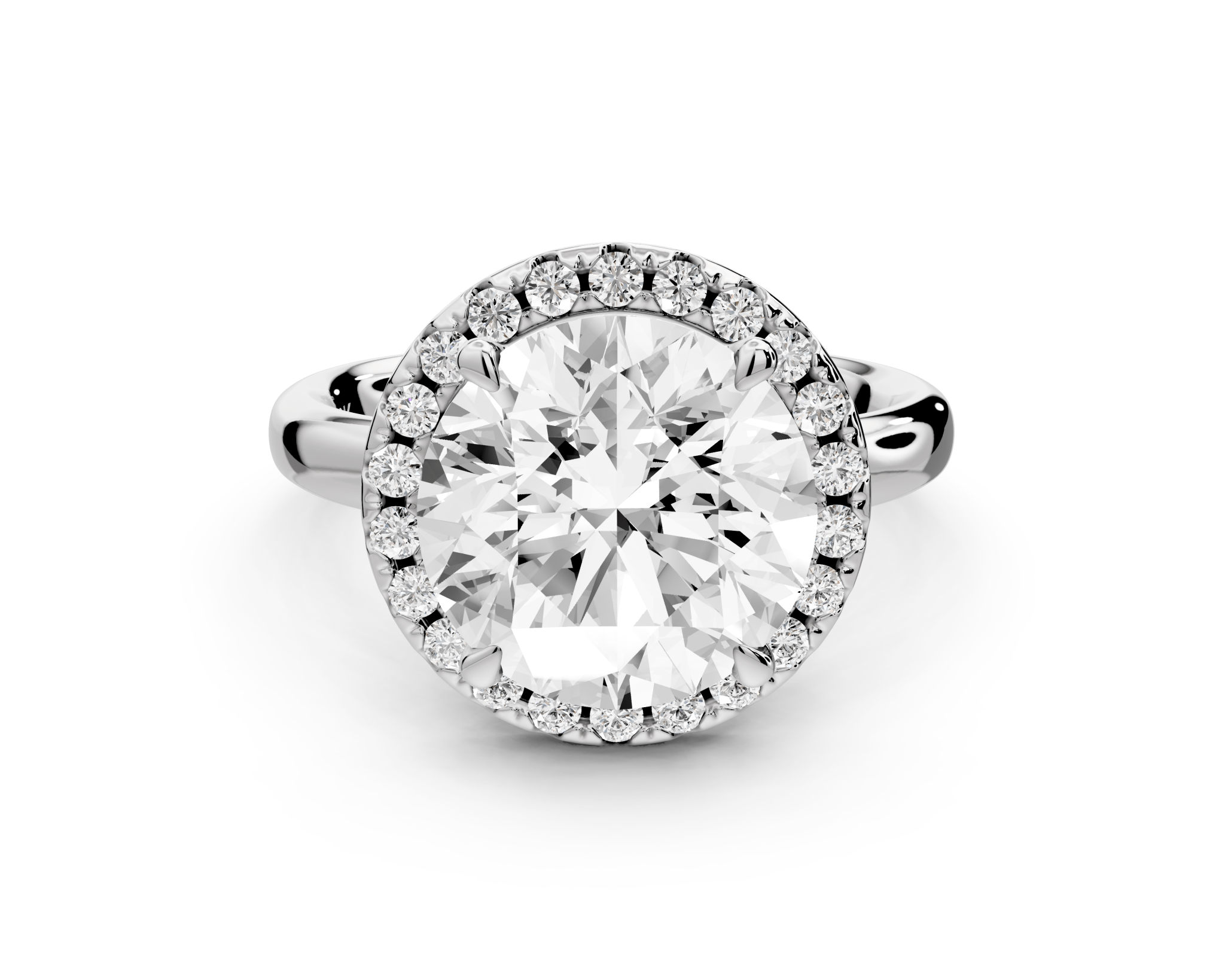 Round Cut Diamond Halo Engagement Ring (AJ104R) - Mr. Alex Jewelry