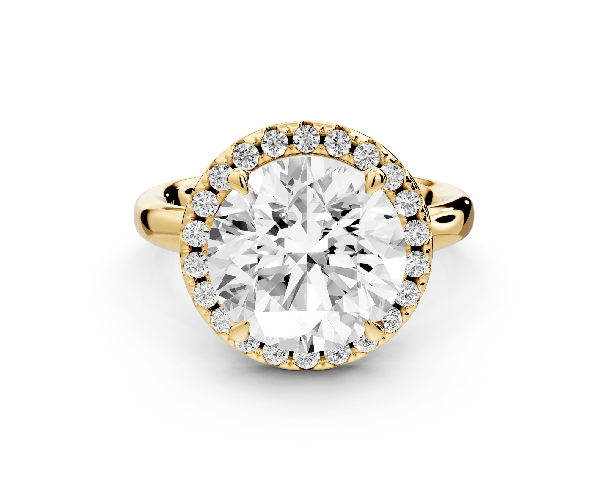 Round Cut Diamond Halo Engagement Ring (AJ104R) - Mr. Alex Jewelry