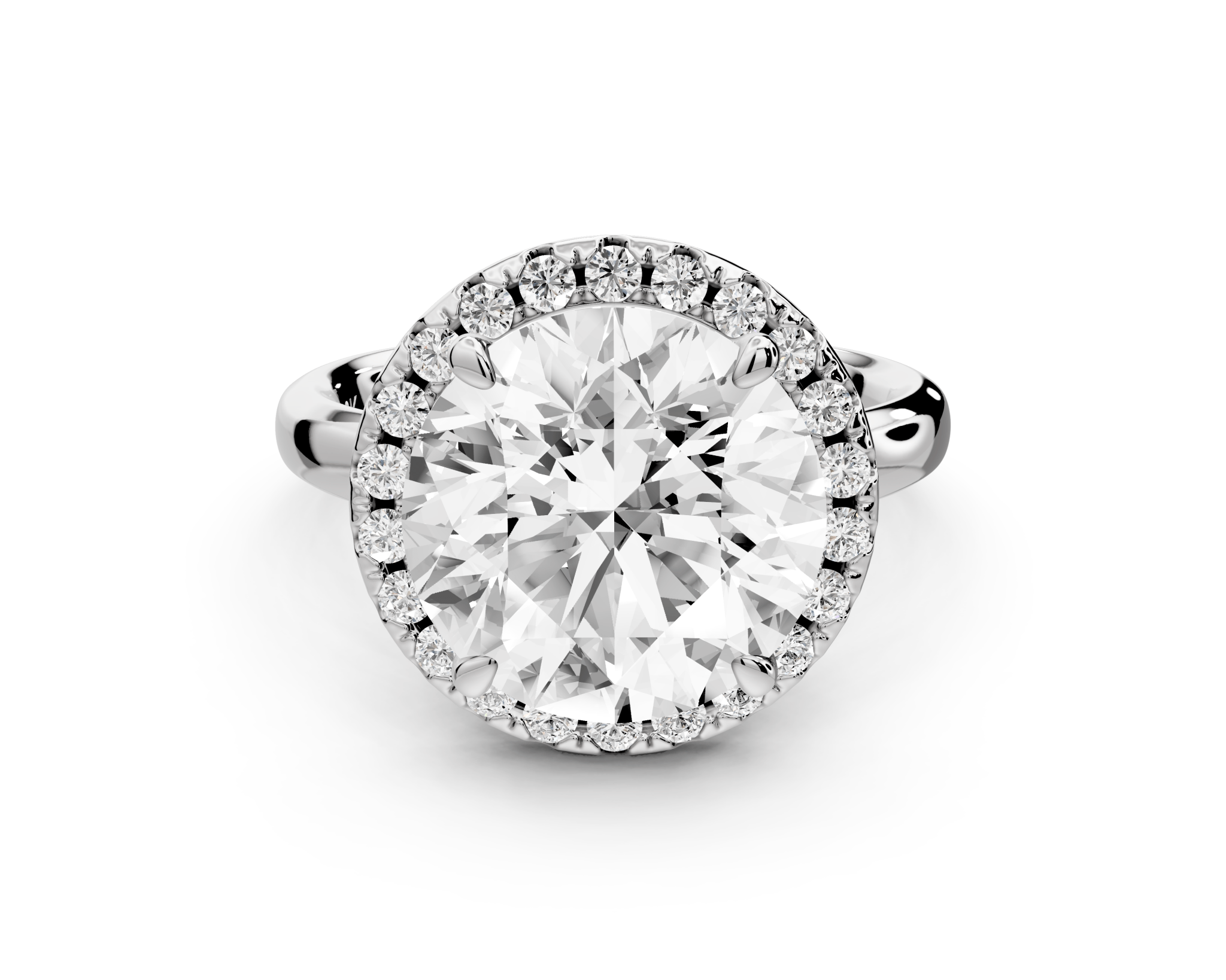 Round Cut Diamond Halo Engagement Ring (AJ104R) - Mr. Alex Jewelry