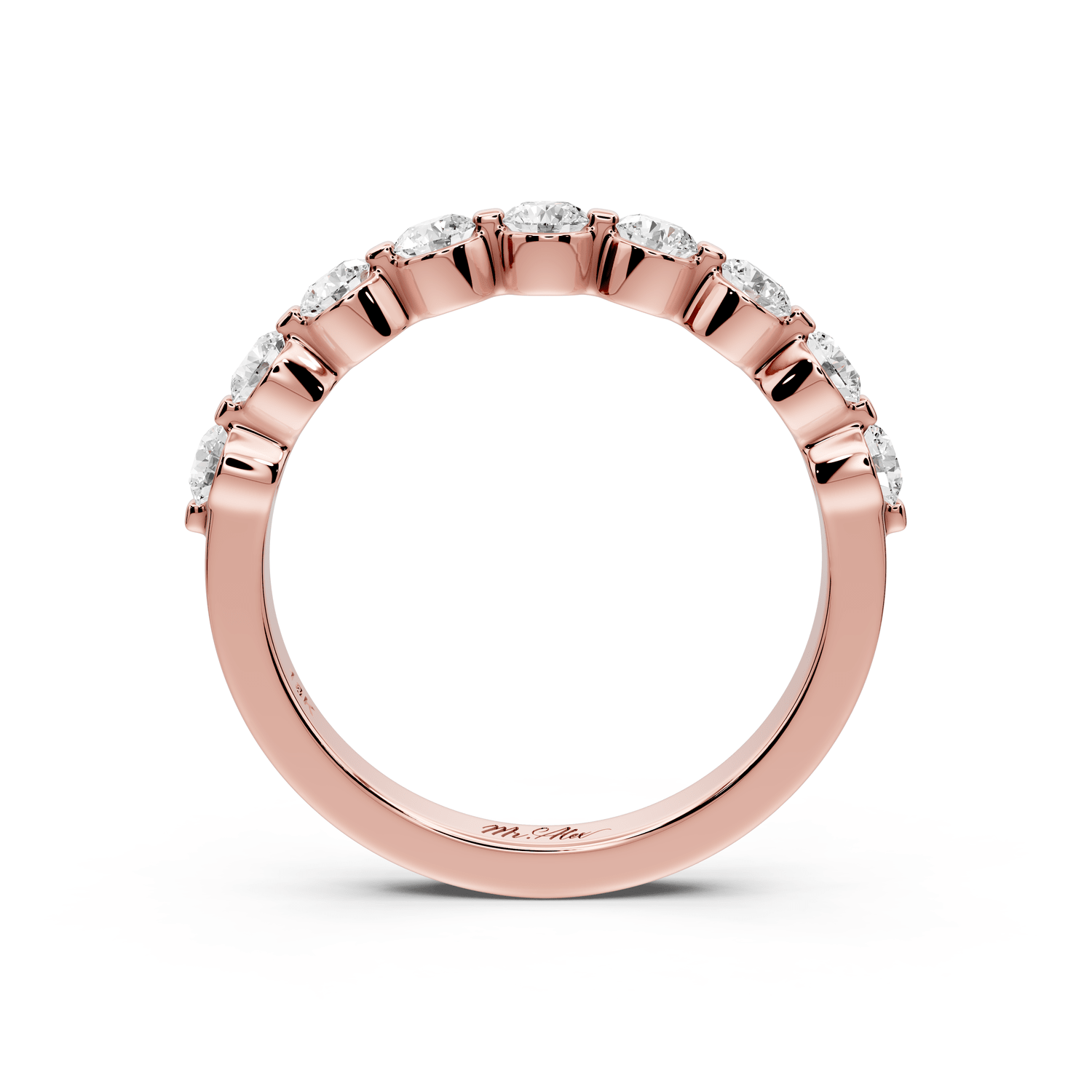 Sapir - 0.66ct 14k rose gold Shared-Prong Diamond Eternity Band Ring - Mr. Alex Jewelry