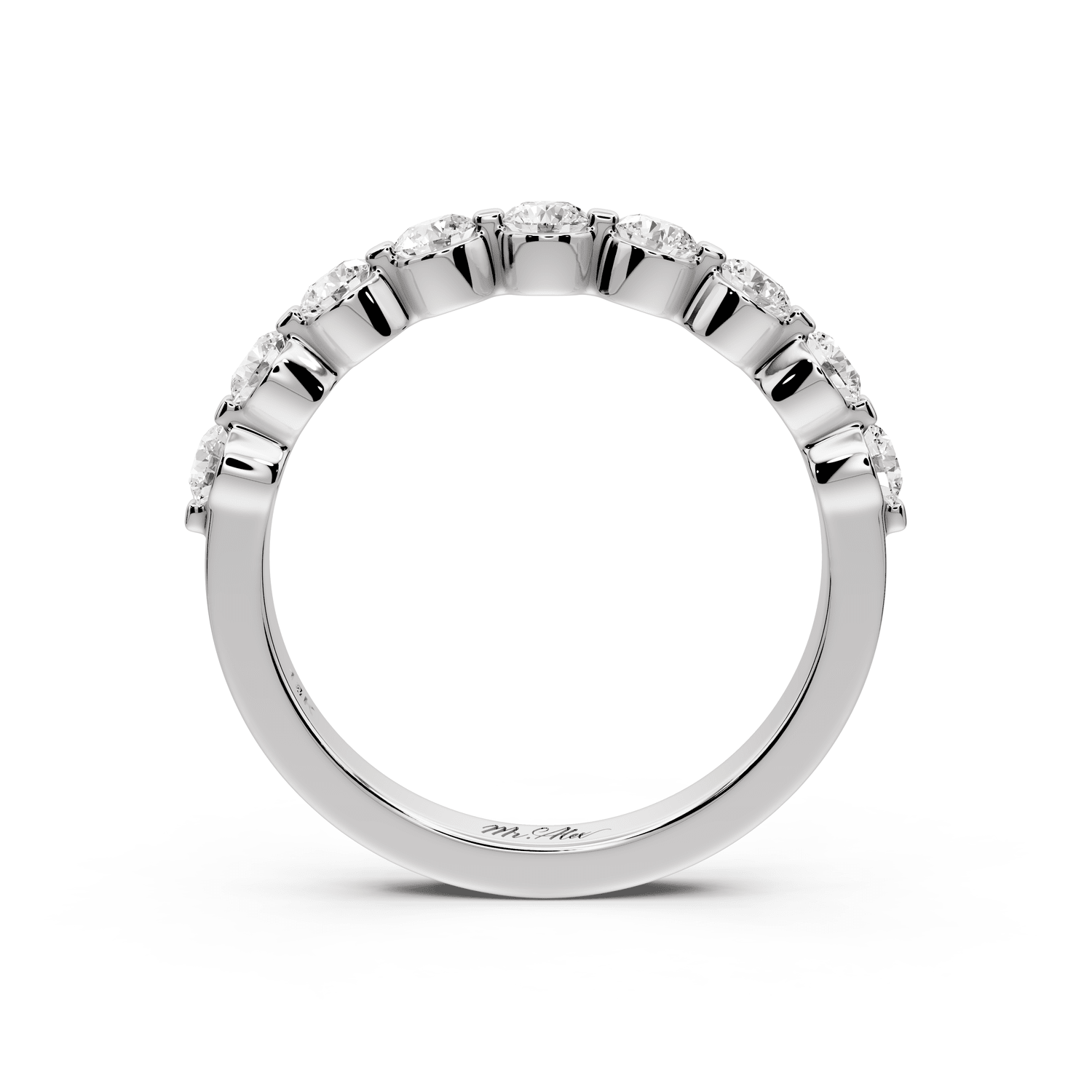 Sapir - 0.66ct 14k white gold Shared-Prong Diamond Eternity Band Ring - Mr. Alex Jewelry