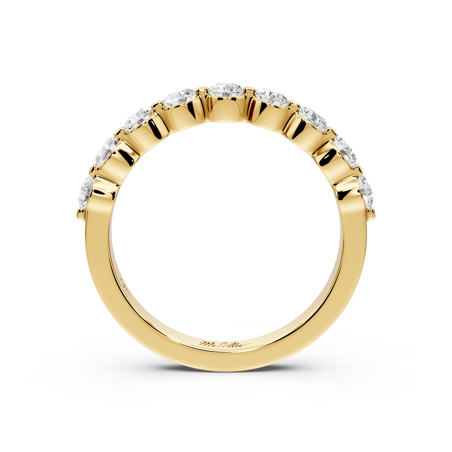 Sapir - 0.66ct 18k yellow gold Shared-Prong Diamond Eternity Band Ring - Mr. Alex Jewelry