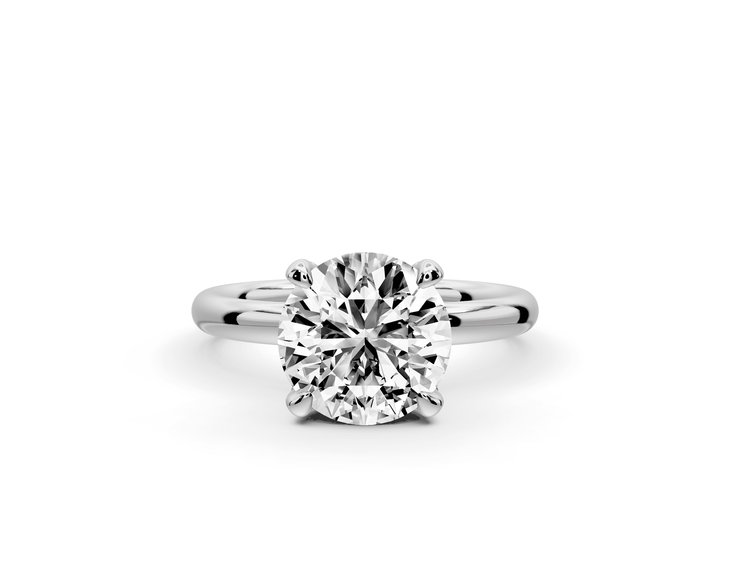 Shira - 2ct 18k white gold round diamond with hidden halo and diamond crown talon prong solitaire engagment ring - Mr. Alex Jewelry